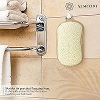 Vista 5 de Almooni Esponja exfoliante de primera calidad, hecha con esponja natural egipcia de lufa en forma de pajarita, 2 unidades (1 paquete)