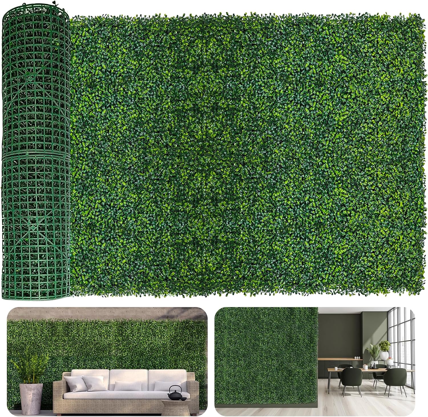 Artificial Ivy Privacy Fence Screen, 40X120 in(34 sqft) UV-Anti Faux Boxwood Roll Panels Greenery Backdrop Ivy Vine Leaf Fence Panels for Indoor Outdoor Wall Decor & Ivy Fence Covering Privacy 120x40 IN