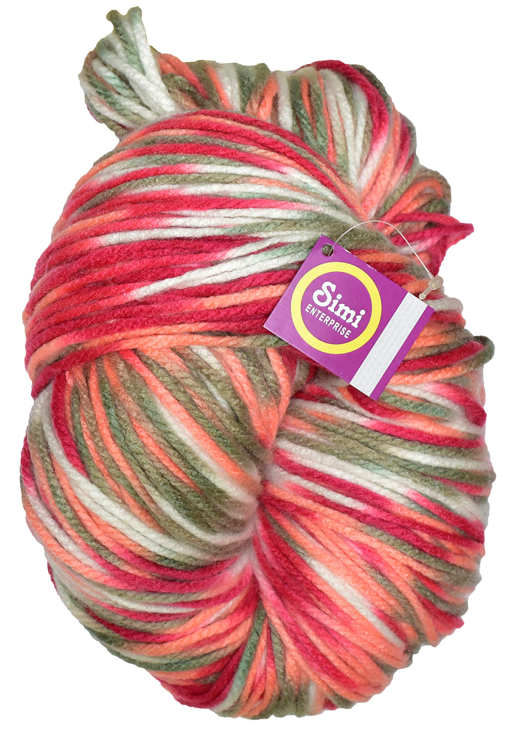 SIMI ENTERPRISE Knitting Yarn Thick Chunky Wool, Motu Caranation 200 GMS Best Used with Knitting Needles, Crochet Needles Wool Yarn for Knitting.-BJ Art-EDI