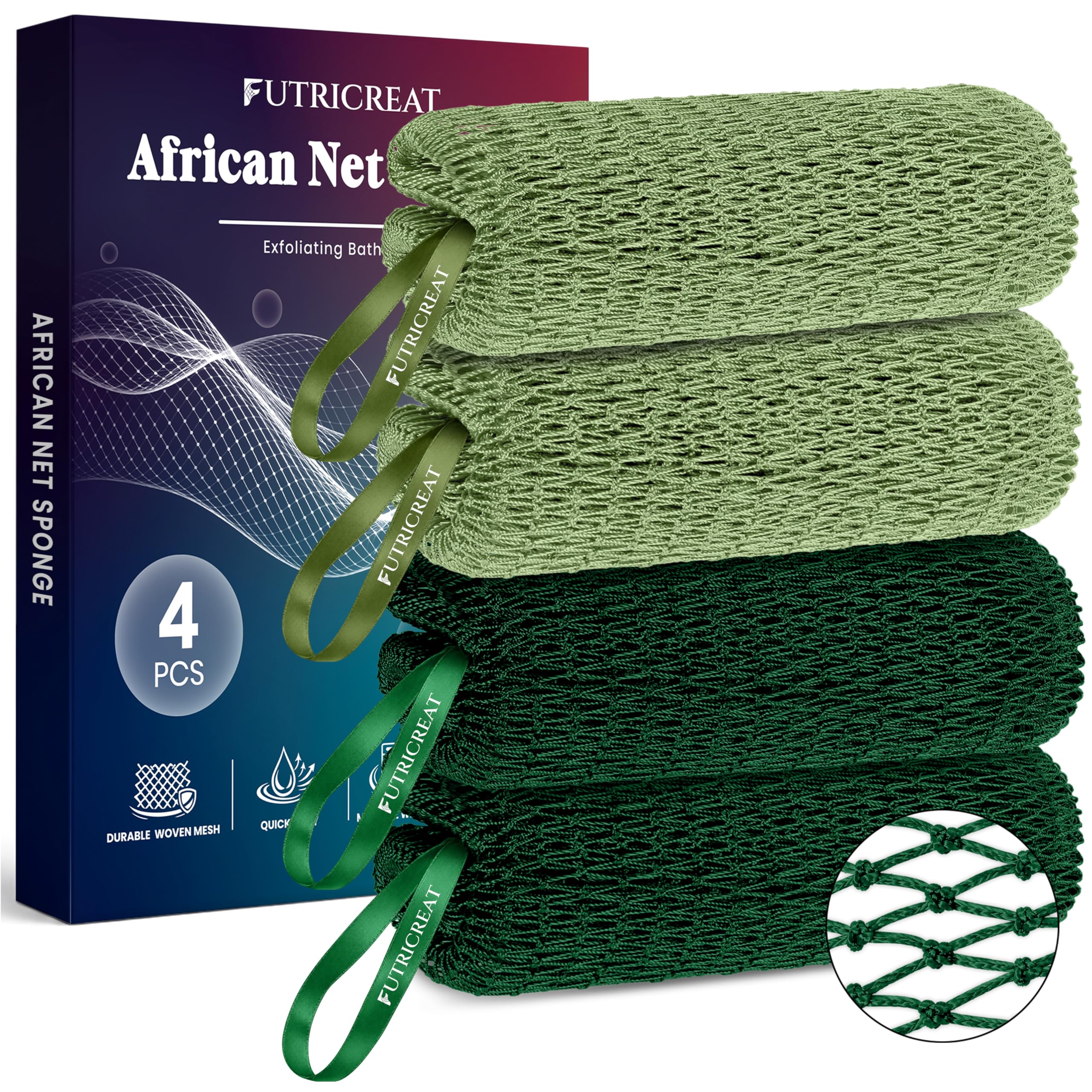 African Net Sponge - Exfoliating Back Scrubber -20