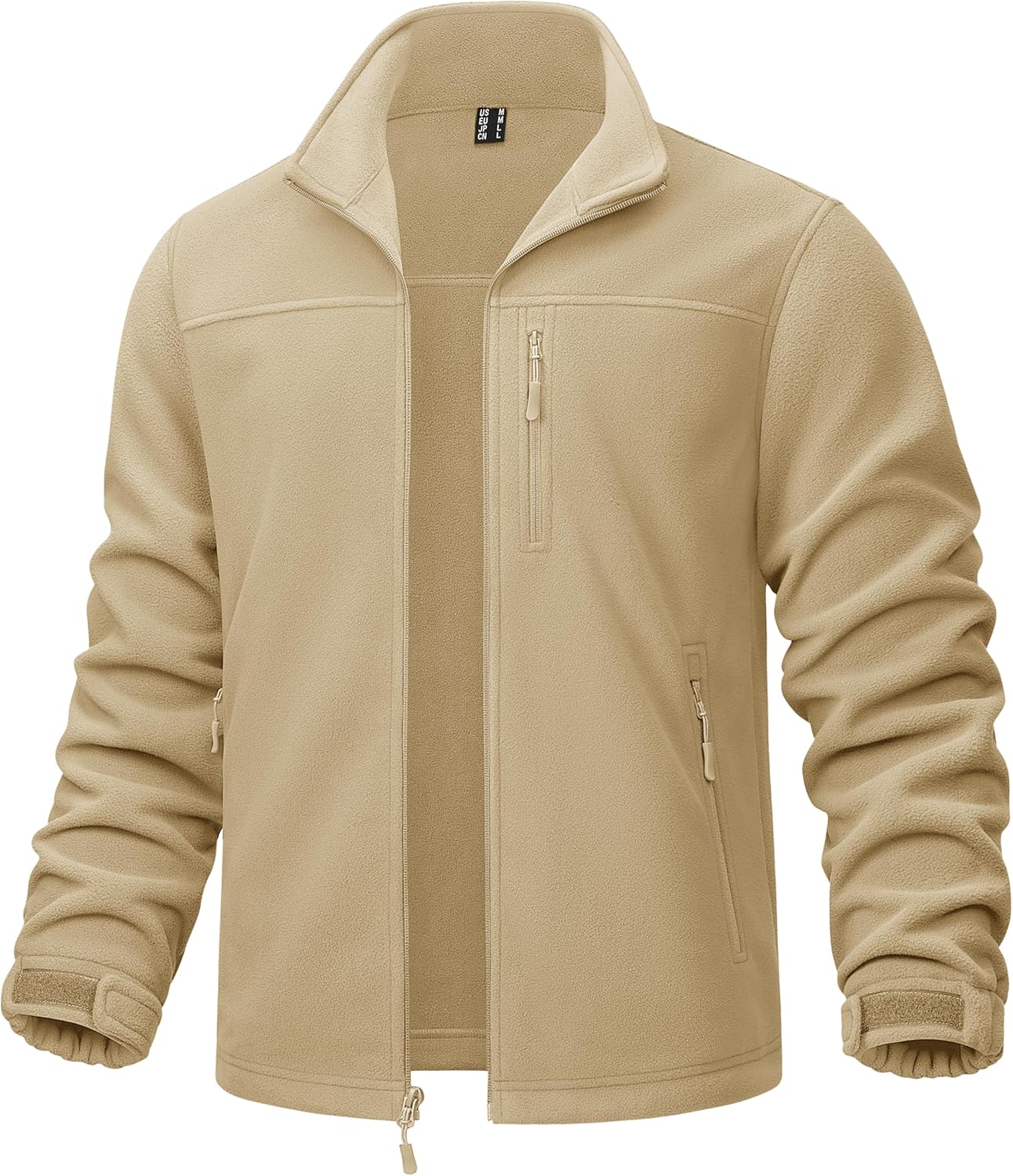 TACVASEN Men's Polar Fleece Jacket Full Zip Lightweight Tactical Jacket with Pockets Winter Coats Warm Casual Hiking Outdoor