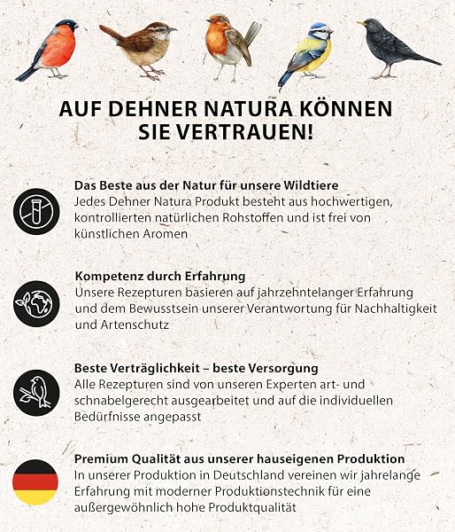 Dehner Natura Premium - Bola de Masa para carbonero con Red, Bolas de Insectos, alimento para Aves Silvestres Durante Todo el año, Rico en proteínas, Alto en energía, 30 Unidades de 90 g (2,7 kg), - 4