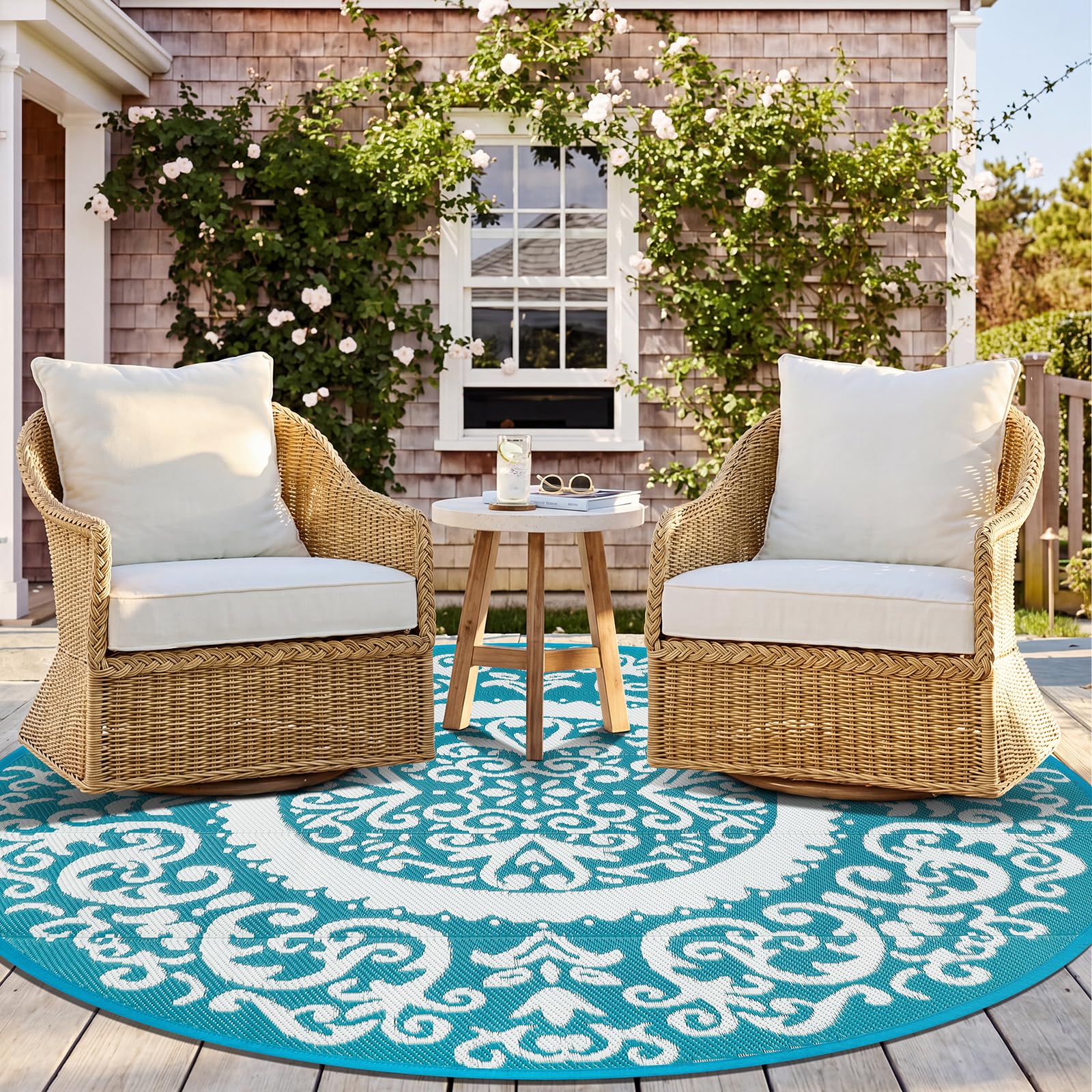 Tapis extérieur étanche pour terrasse barbecue et pique-nique 1m80