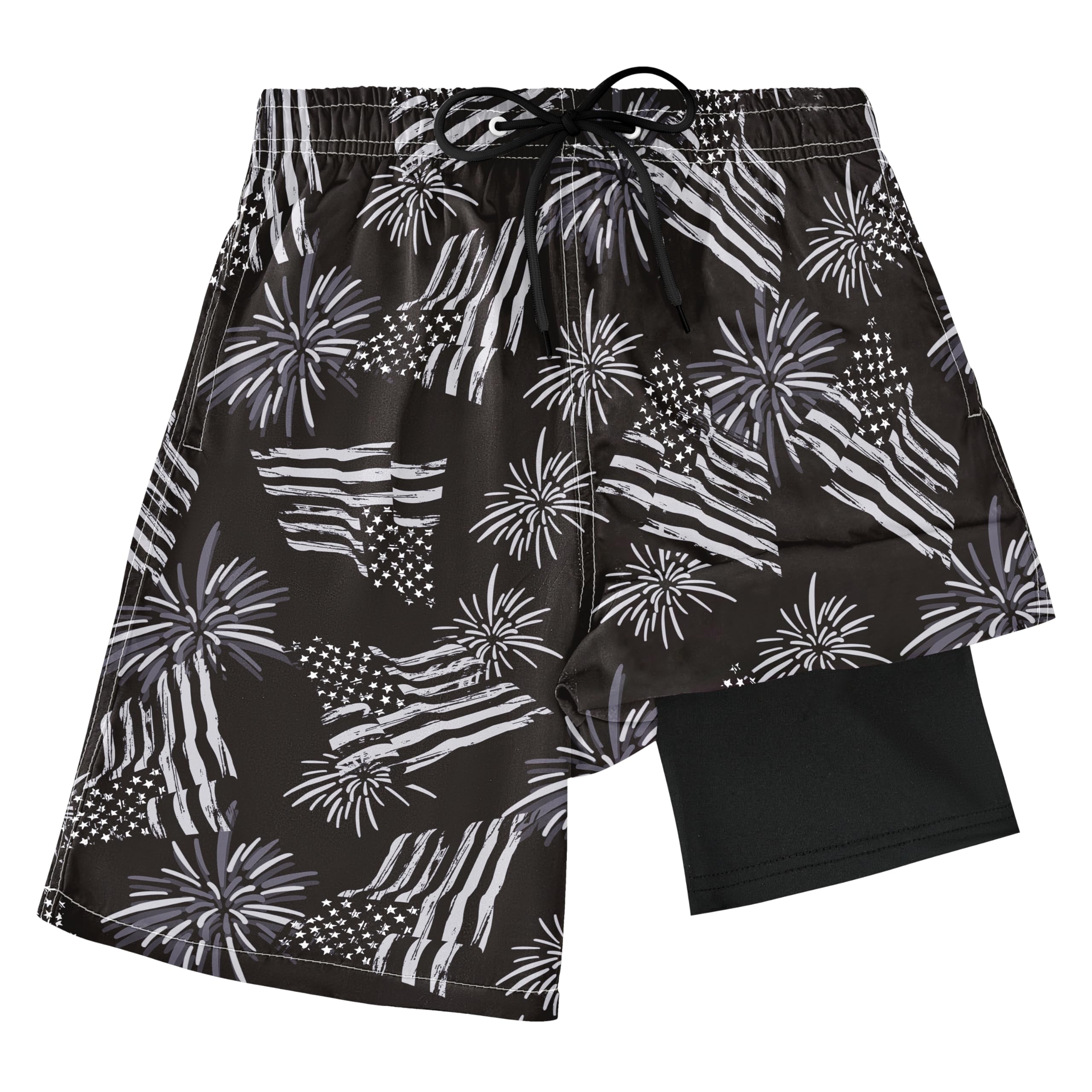 FT FENTENG Boys Swim Trunks Compression Liner Swim Shorts Quick Dry Bathing Suit with Boxer Brief Anti-Chafe Boy Swimwear
