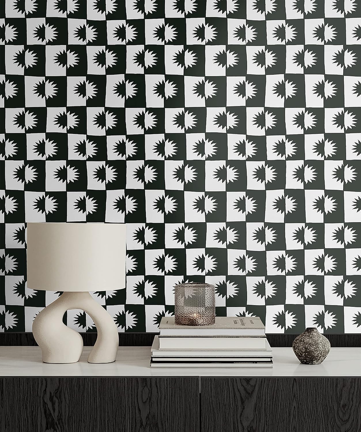 Peel and Stick Designer Wallpaper, Premium Eclectic Wallpaper for Bedroom, Powder Room, Kitchen, Self Adhesive, Vinyl, 30.75 Sq Ft Coverage (Sunrise Collection, Eclipse)