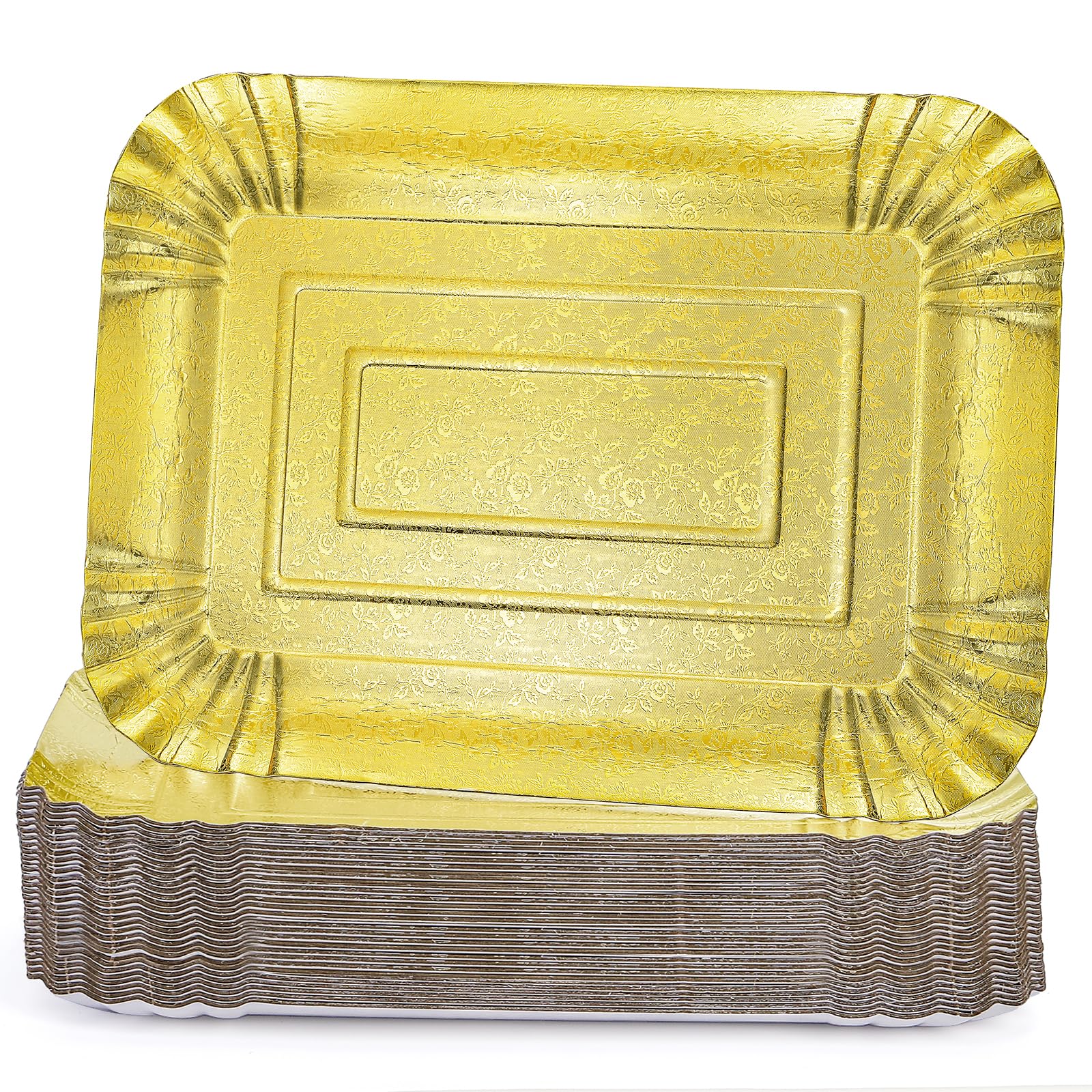 ZEAYEA 30 Pack Gold Serving Trays, Cookie Trays Platter for