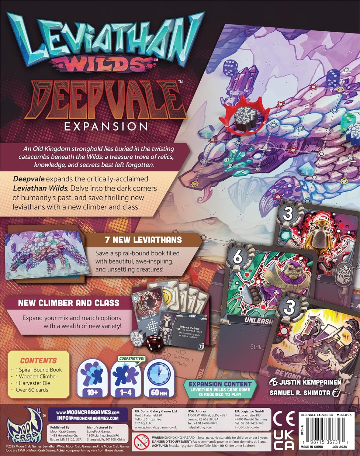 Leviathan Wilds Deepvale Expansion - Moon Crab | Cooperative & Solo | 1-4 Players, 60 Min Playtime