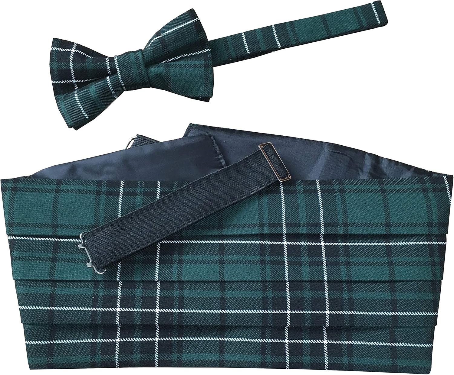 Maclean Green Tartan Cummerbund Set (includes Bow Tie & Pocket Square)