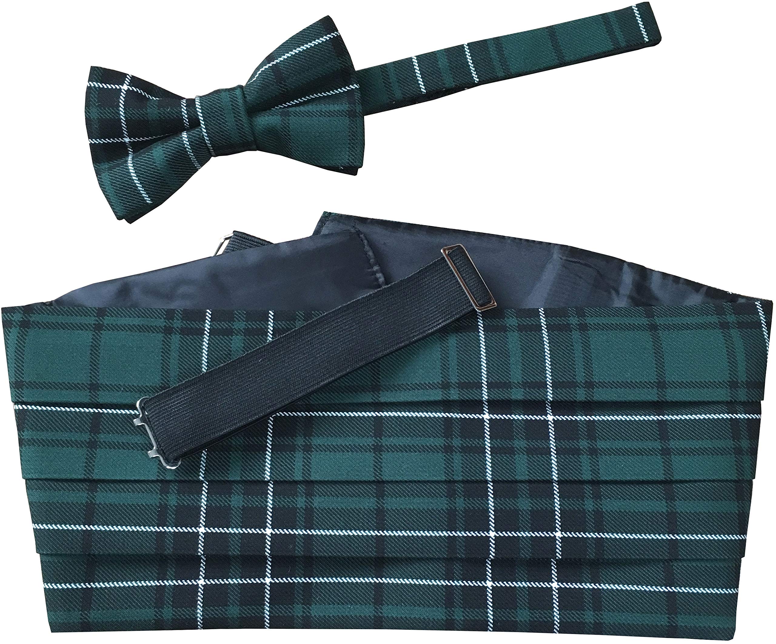 Maclean Green Tartan Cummerbund Set (includes Bow Tie & Pocket Square)