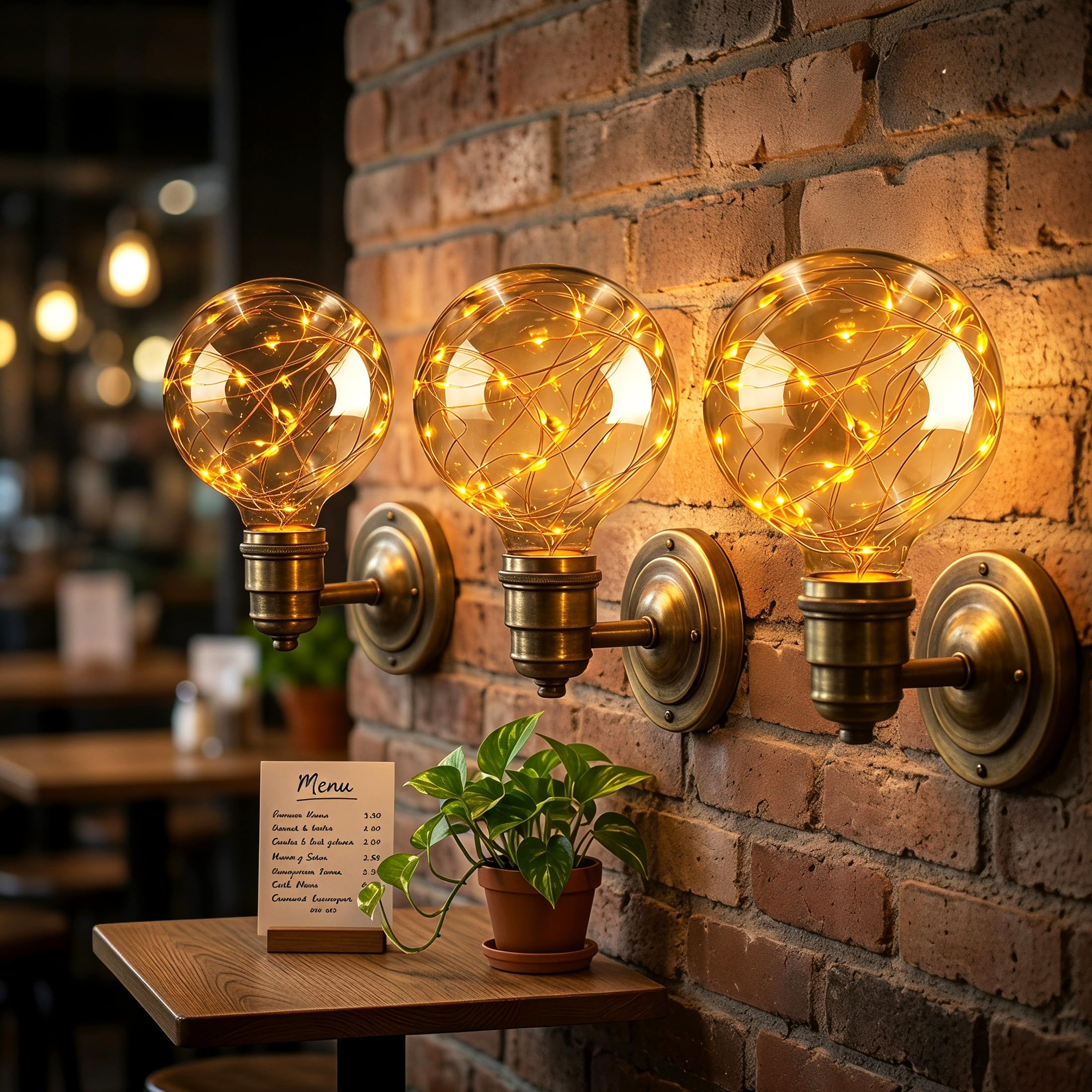 Ampoule E27 Vintage 2W avec guirlande lumineuse LED intégrée, Lot de 4