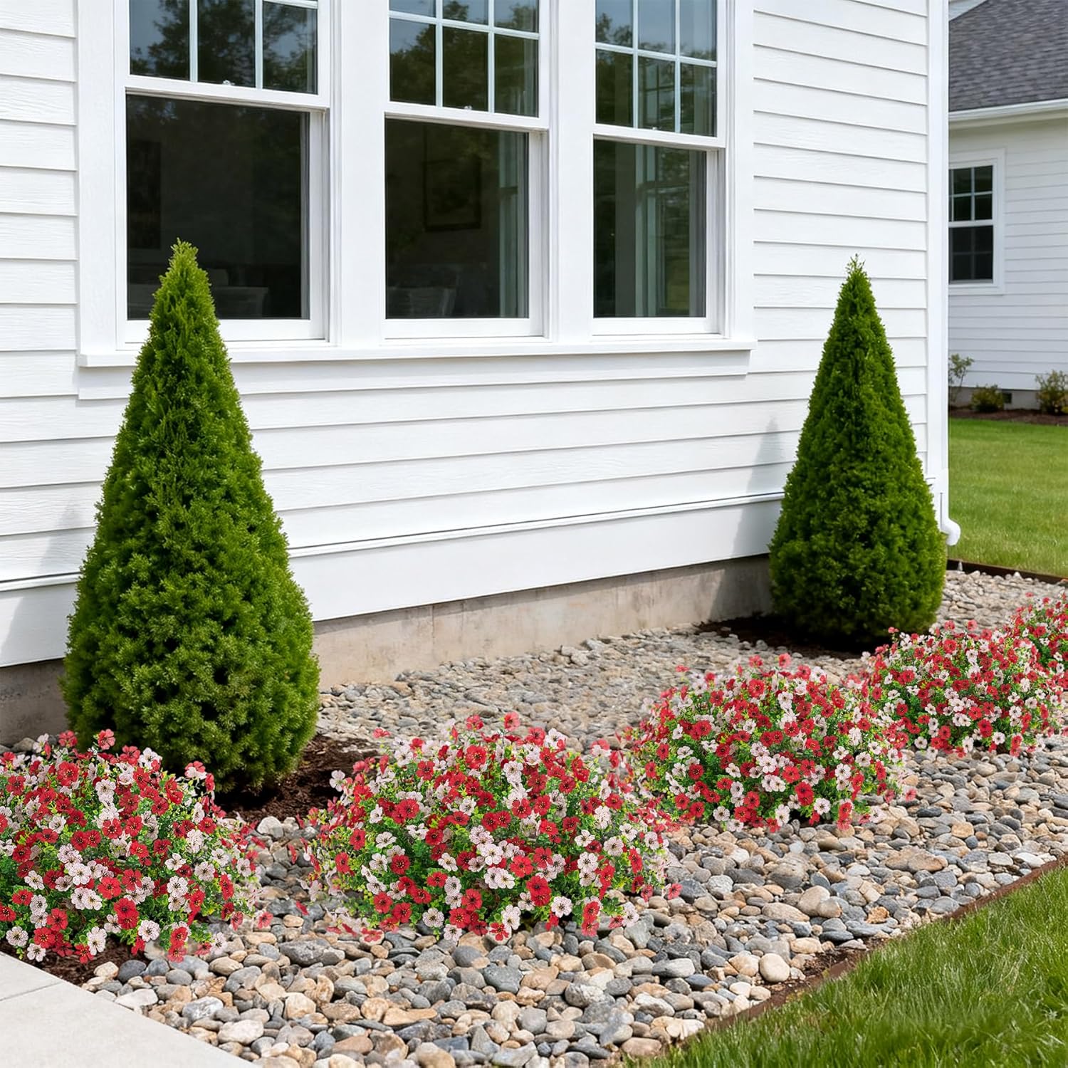 Artificial Fake Flowers Plants for Outdoor Spring Summer Decor, 12 Bundles Faux Silk Flowers for Outdoor Outside Planter Colorful Daisy UV Resistant Look Real for Front Door Porch Patio Yard - Image 8