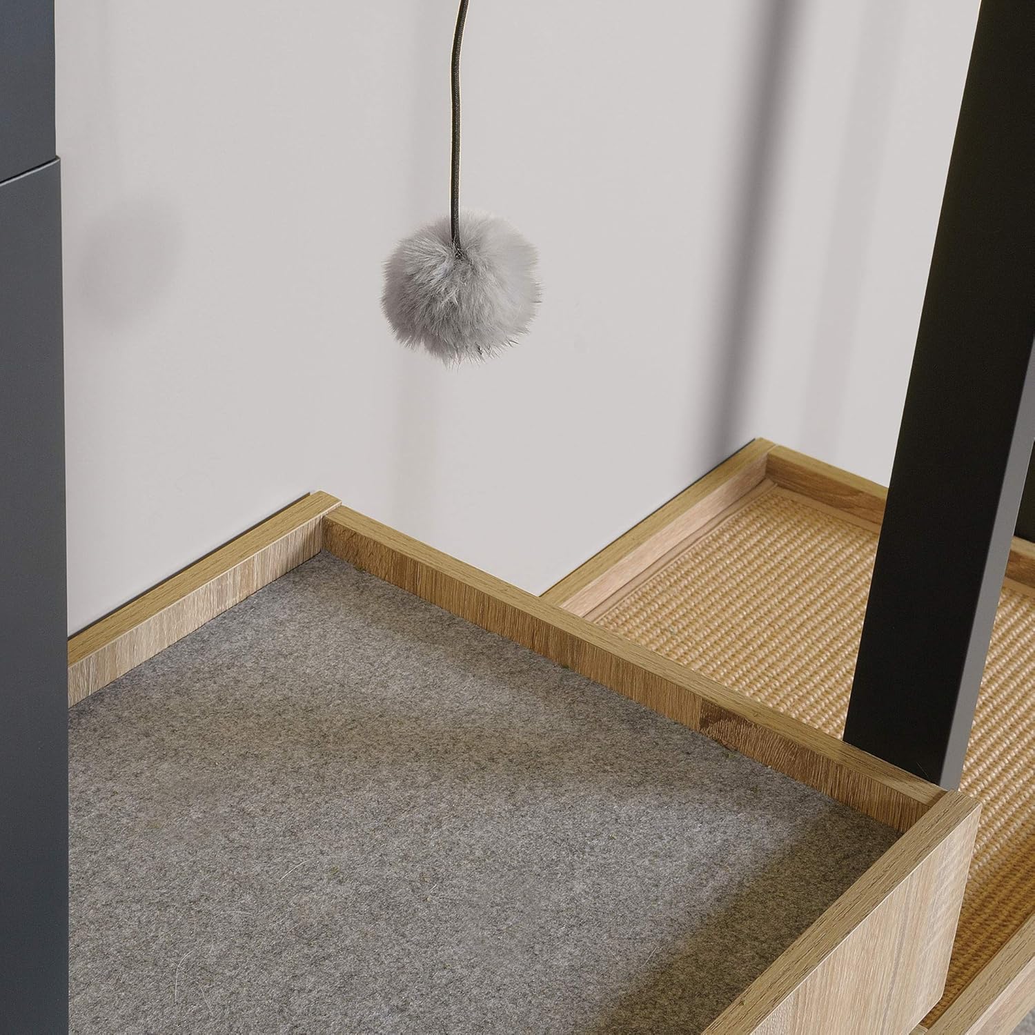 Sauder Pet Furniture Cat Climber, L: 38.31" x W: 15.00" x H: 58.70", Charter Oak Finish