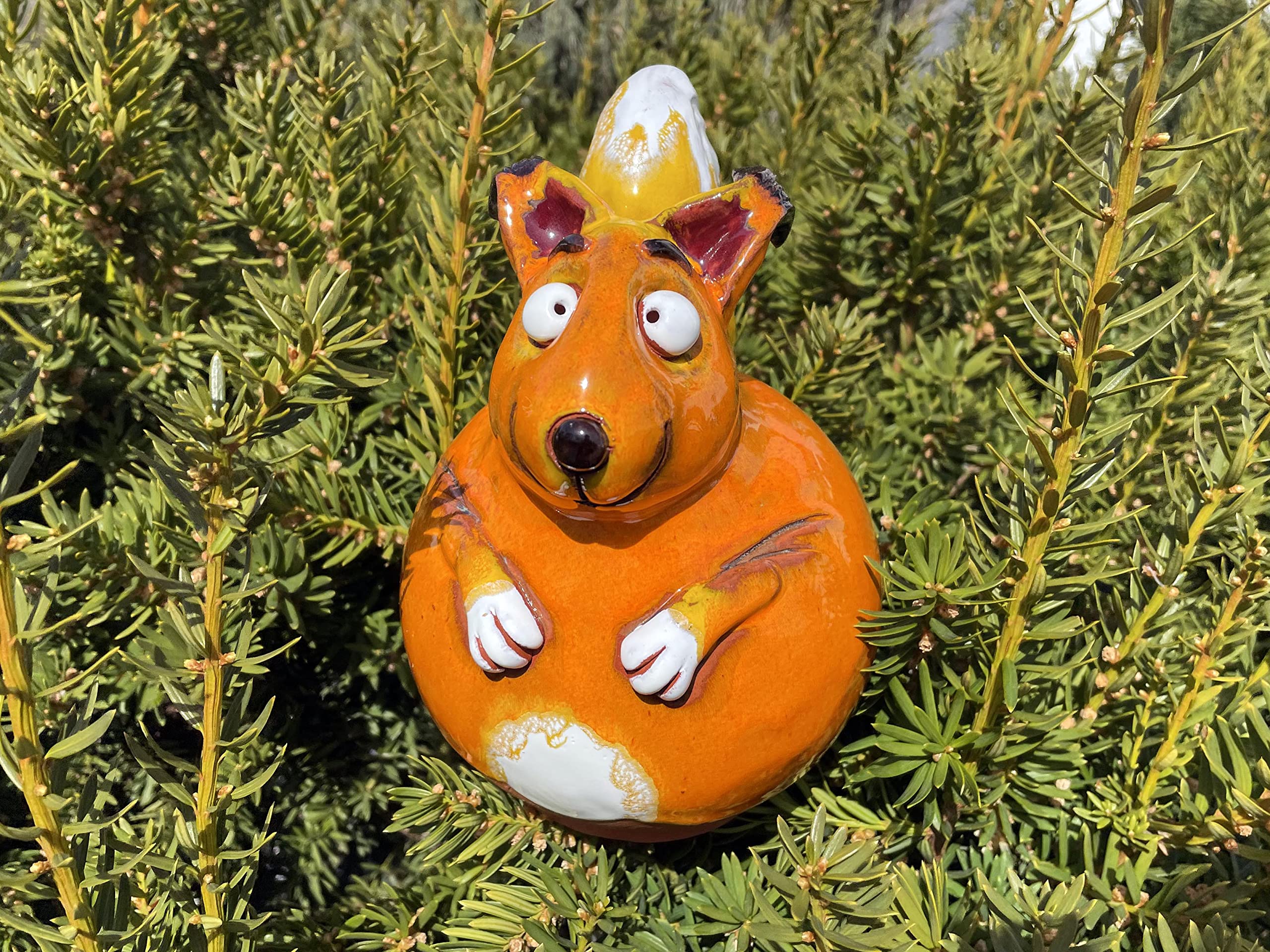 Midene Decoration Jardin Exterieur Statue en Céramique - Deco Extérieur - Figurines pour Jardin - Faite à la Main, Résistant au Gel, Cadeau Unique pour Les jardiniers - Écureuil