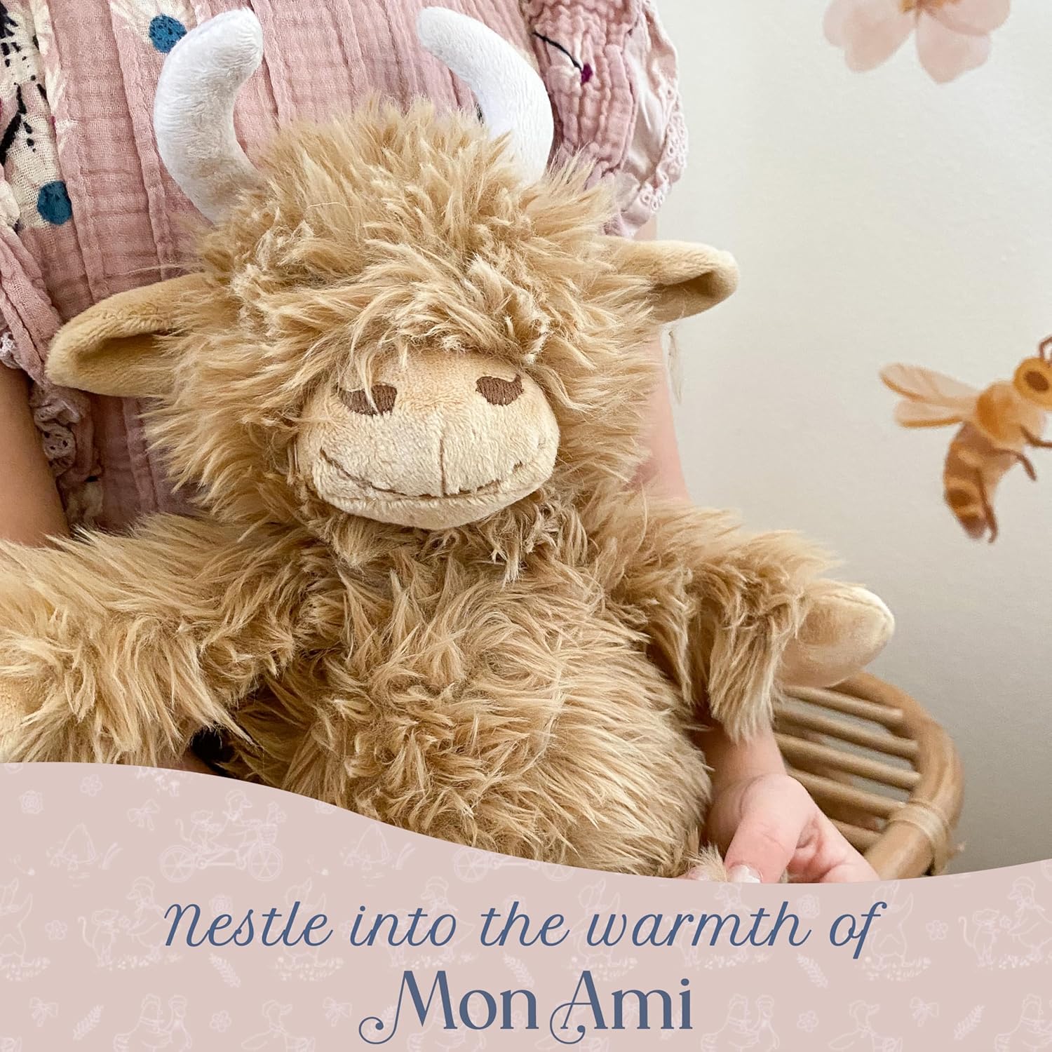 MON AMI Mac The Highland Cow Stuffed Animal – 12 Inches Soft Plush Cow | Farm Animal Plush Toy for All Ages | Cute Nursery Décor, Playtime Companion & Gifts for Kids - Image 4