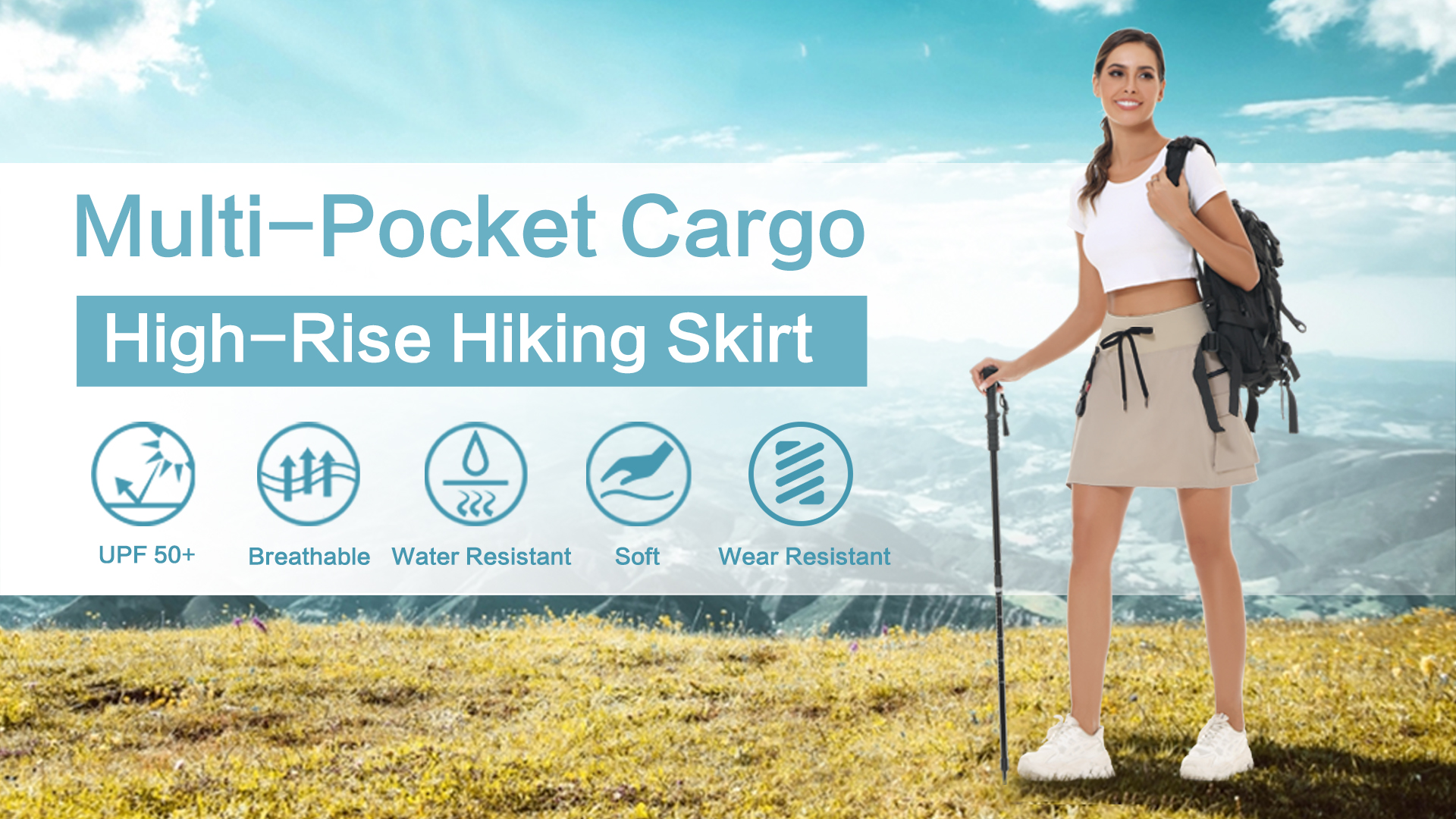MIVEI Skorts for Woman - Hiking Cargo Skorts with Zipper Pockets