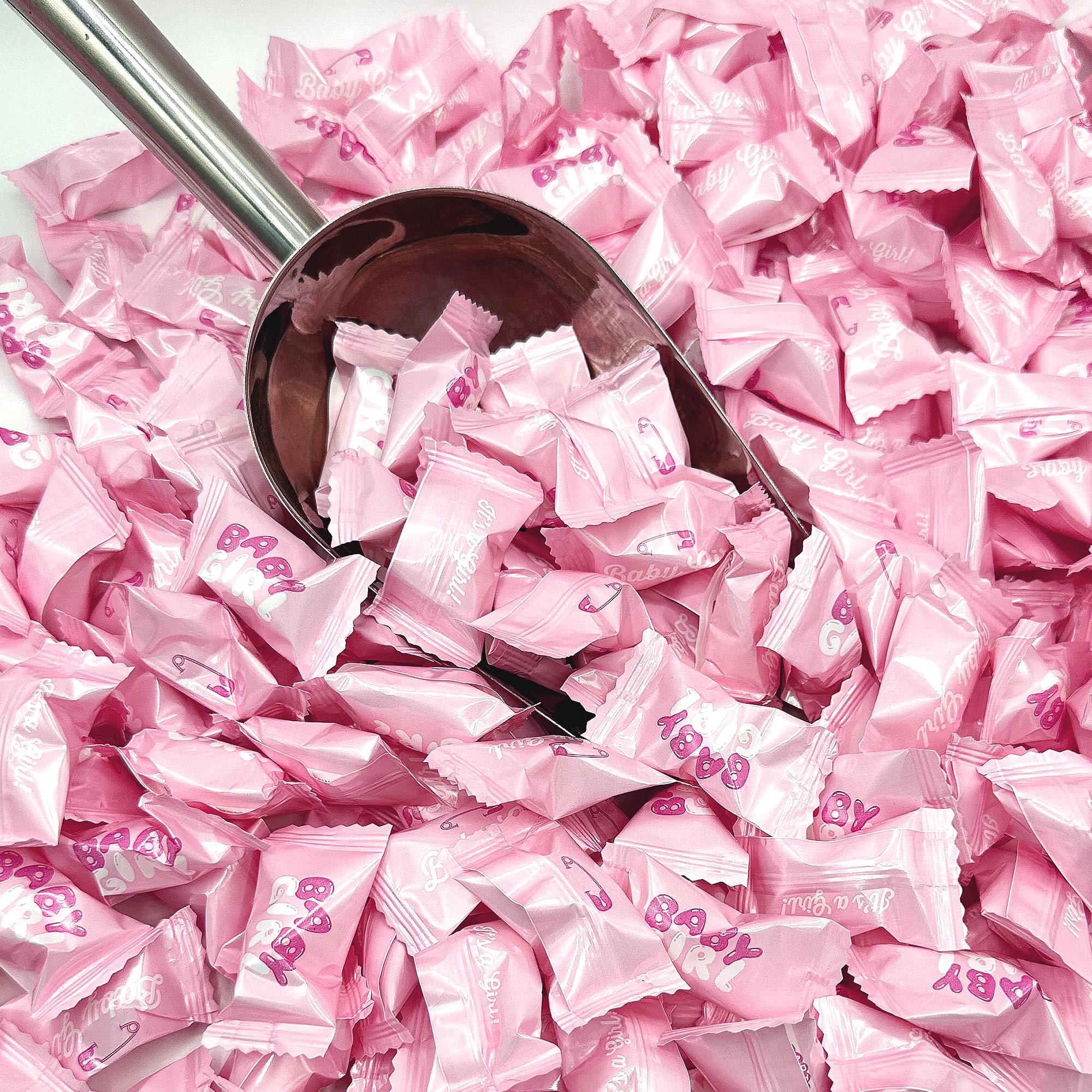 Baby Girl Buttermints - 100 unidades - Caramelos rosas para baby shower - Caramelos de baby shower - Perfecto para fiestas de revelación de género, bolsas de golosinas de hospital, fiesta de