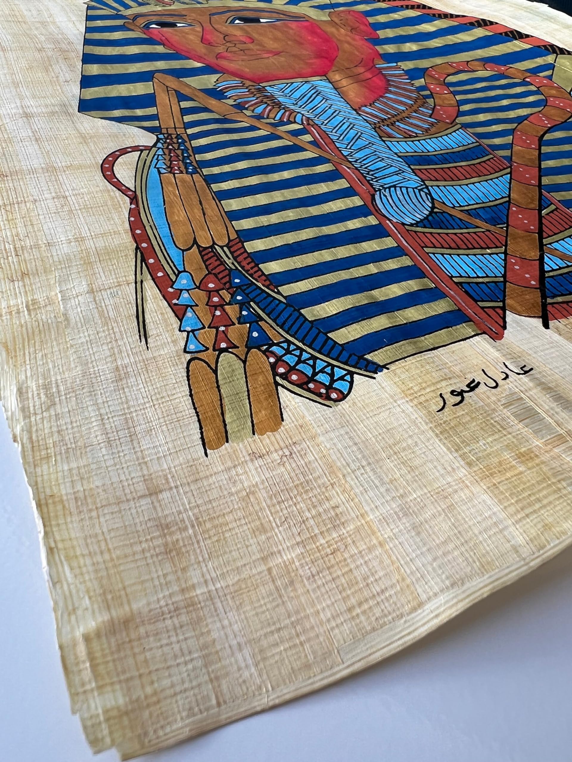 パピルス　ツタンカーメン パピルス絵画 ツタンカーメン夫妻A【A4・宅急便のみ】OPで額付