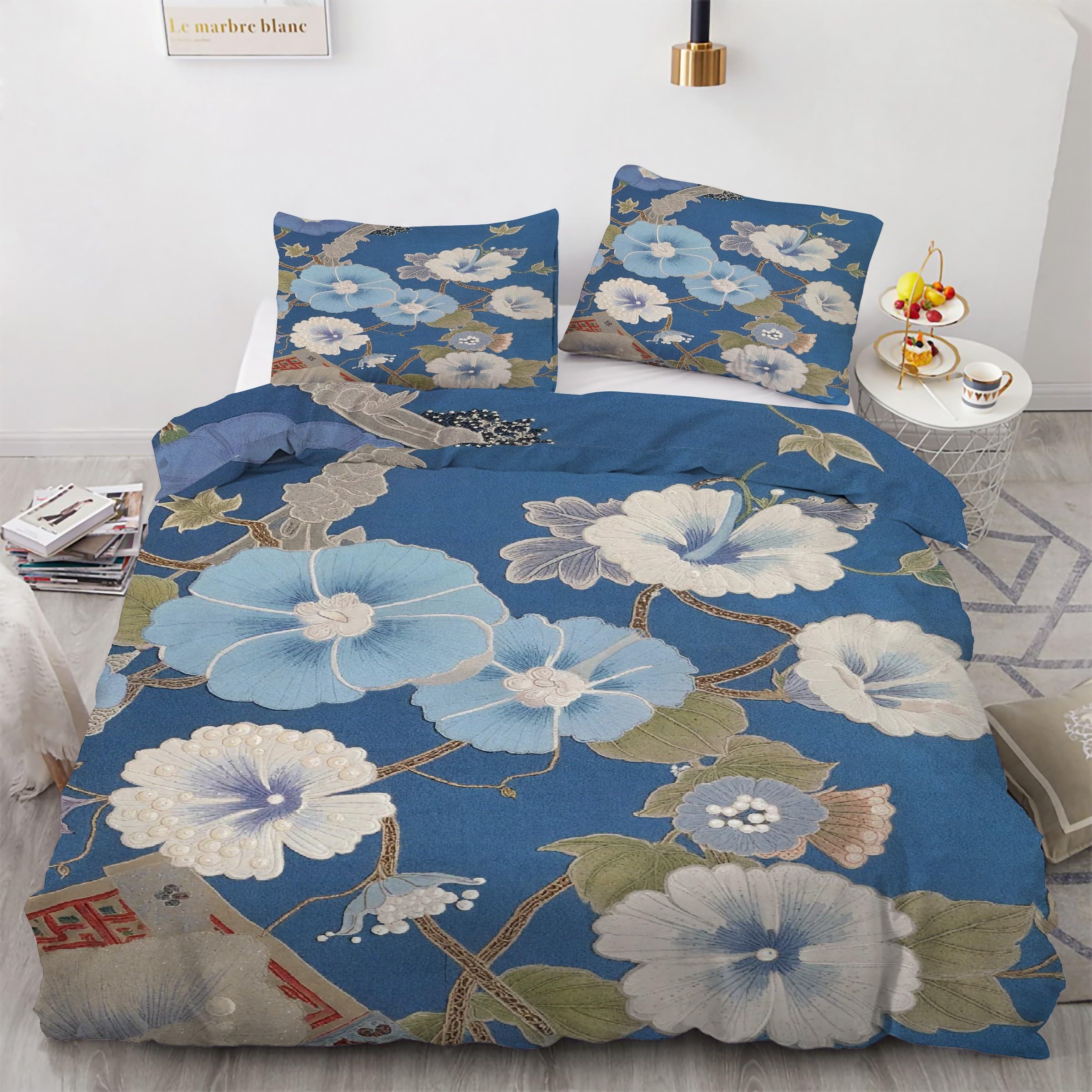 Housse de Couette 220x240 Gloire Du Matin avec 2 Taies d'Oreiller