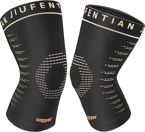 Miniatura 8 de JIUFENTIAN Rodillera de cobre para dolor y apoyo de artritis (paquete de 2), rodillera de cobre para aliviar el dolor de rodilla, entrenamiento y