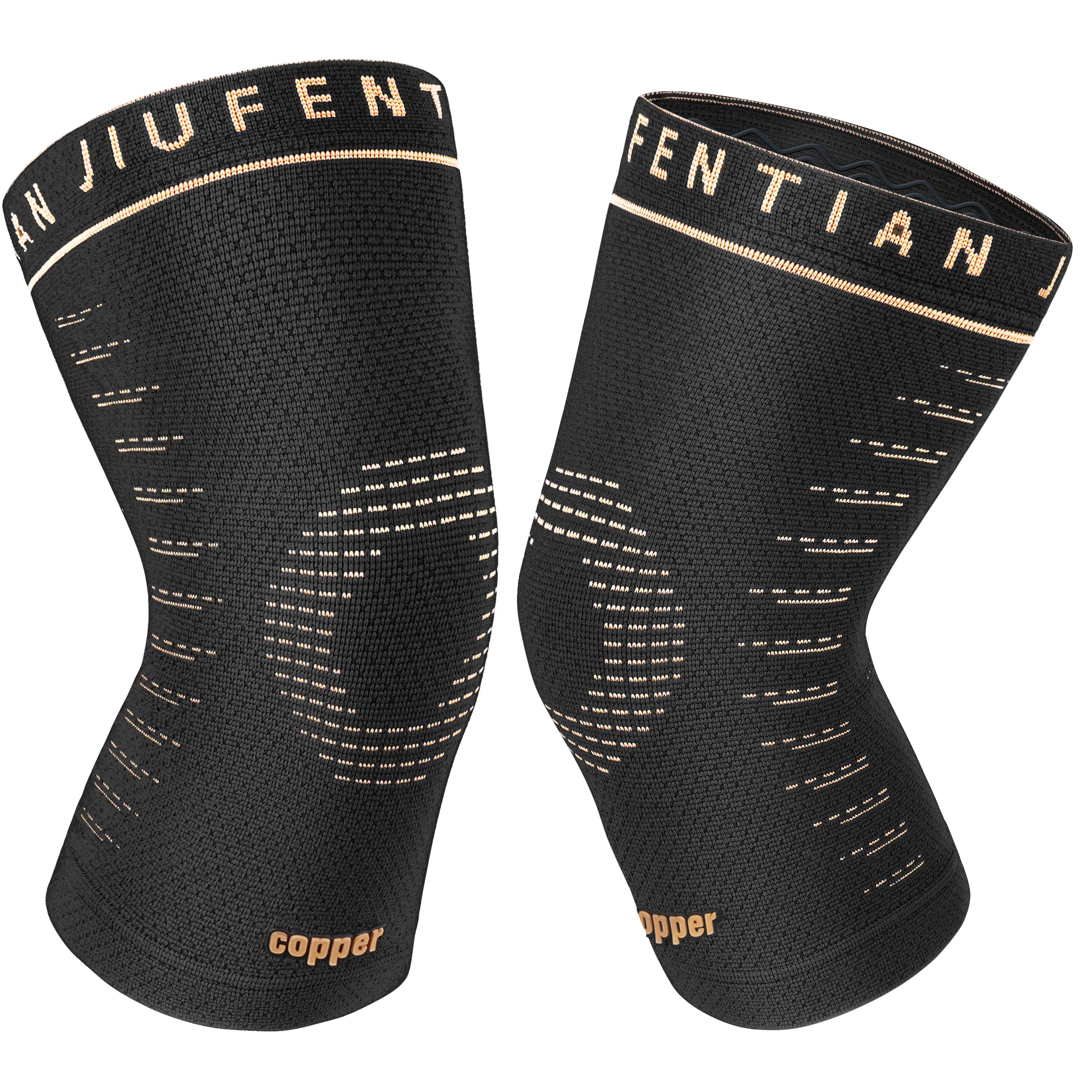 JIUFENTIAN Copper Knee Sleeve,Copper Knee Braces for Women and Men Arthritis,ACL, Tendinitis, Meniscus Tear, Joint Pain Relief, Running, Working Out,