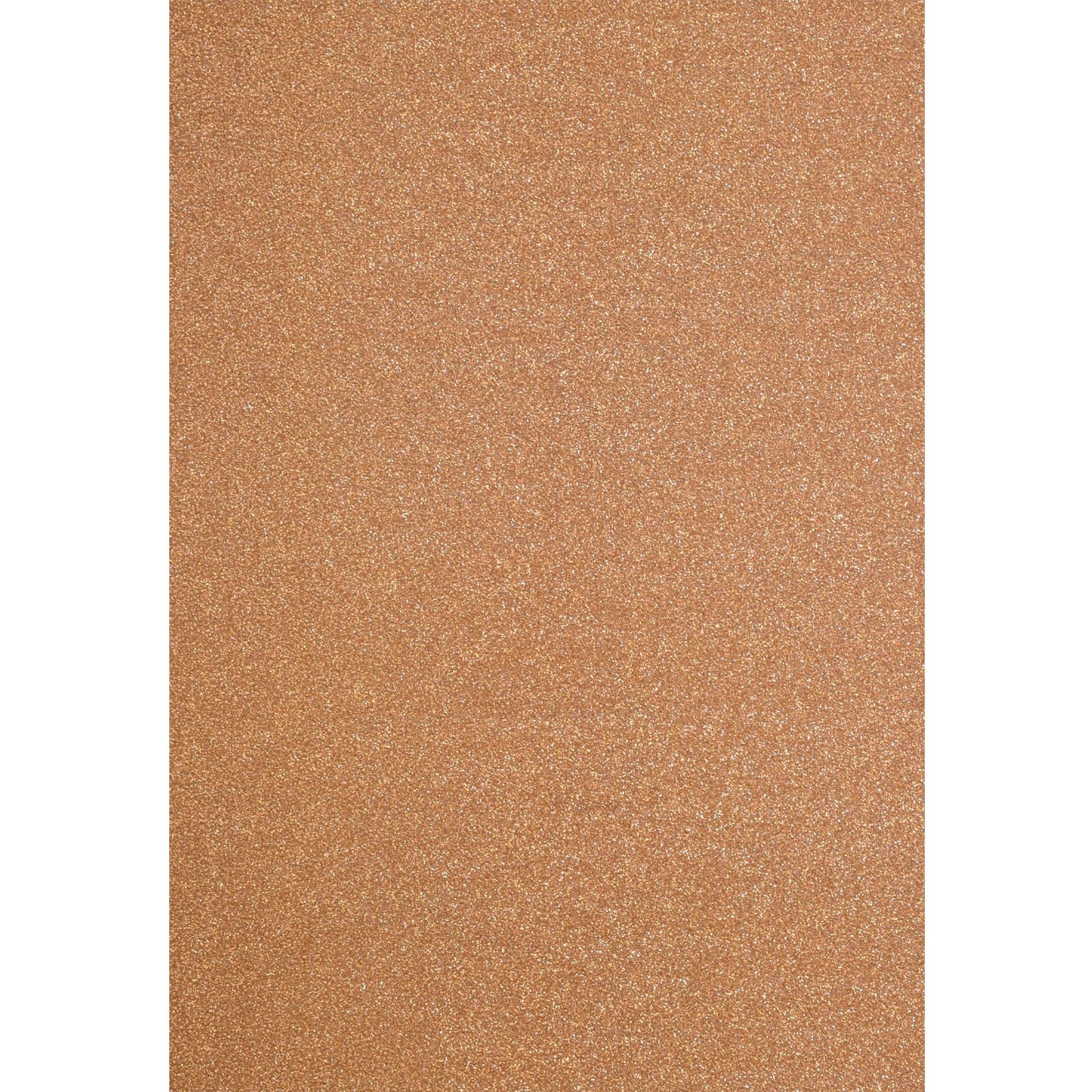 Florence Glitter Cardstock - Coloured Card A4 - Copper - 5 Sheets of Craft Paper - Scrapbook Paper for Card Making and Other Paper Crafts - 250 GSM