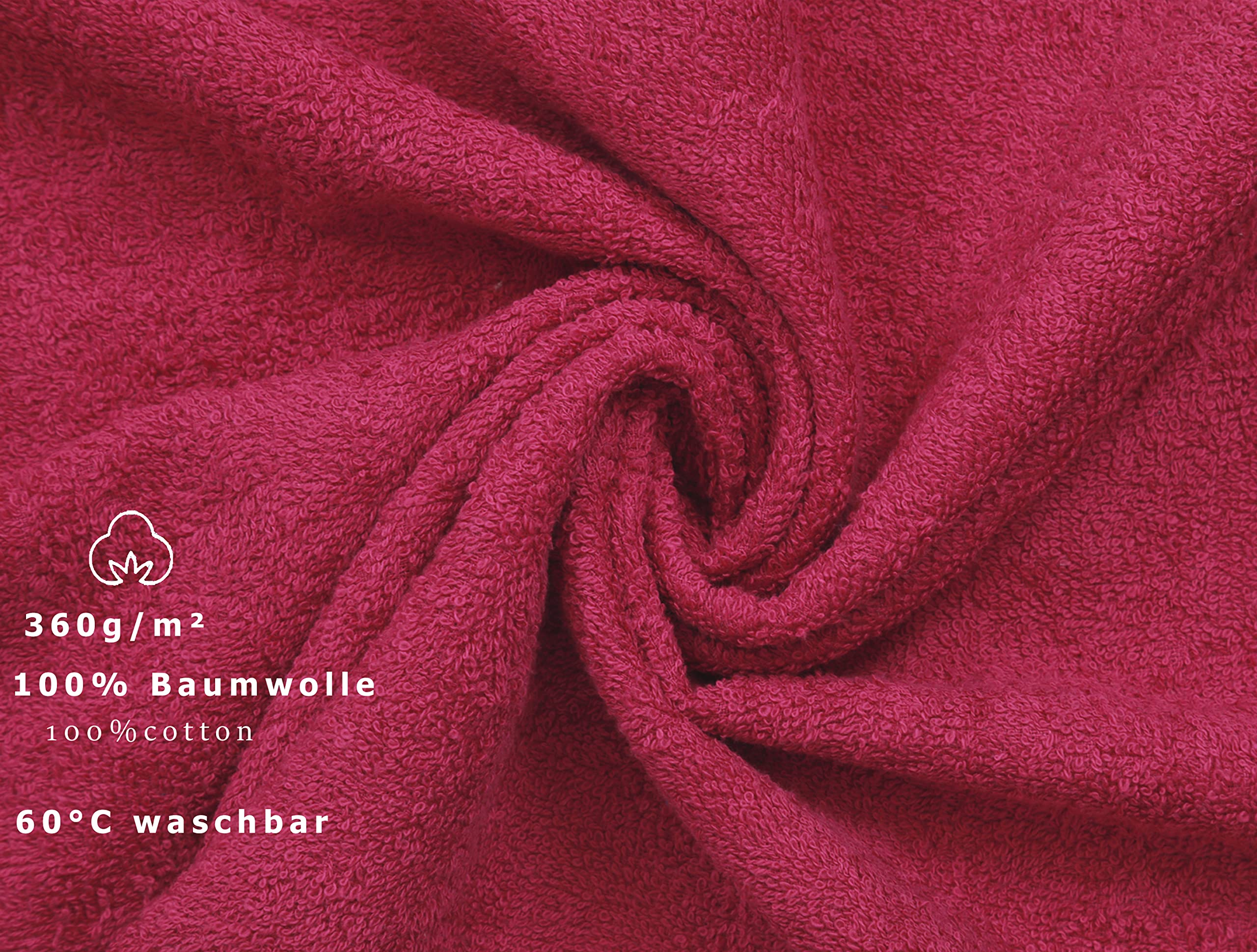 Betz 20 Piece Face Cloth Set Neapel 100% Cotton 20 Face Cloths Size 30 x 30 cm (cranberry red) - Image 4