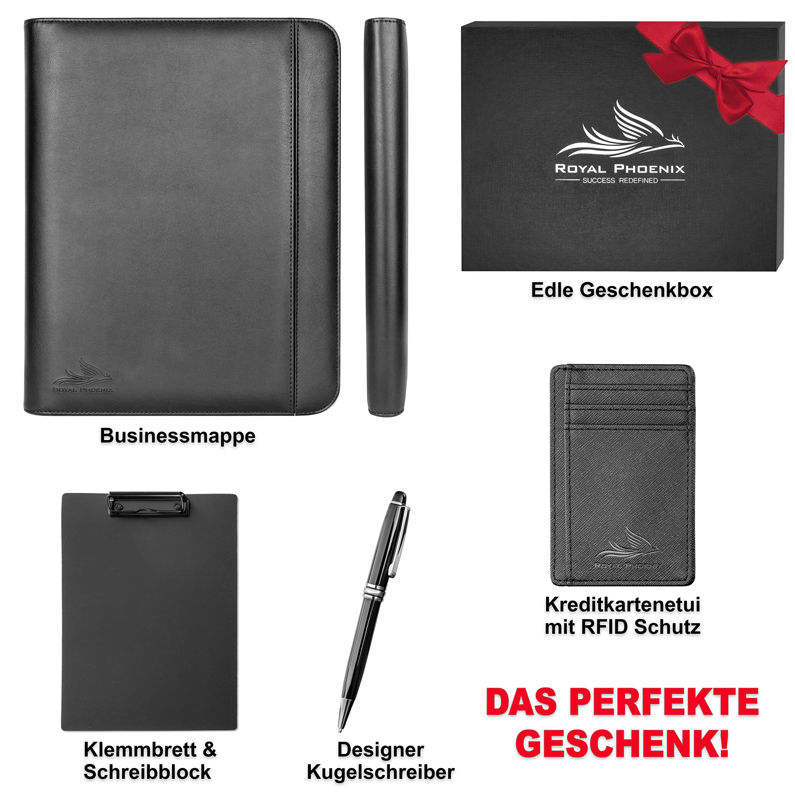 Business teczka konferencyjna A4 "Eagle" - wysokiej jakości teczka na dokumenty czarna