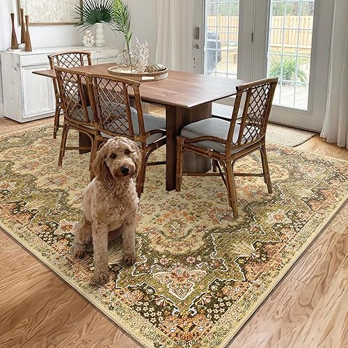 Vista 36 de Alfombras pequeñas de 2 x 3 pulgadas para entrada, alfombra bohemia verde para baño, pasillo, alfombra de cocina vintage, antideslizante, lavable