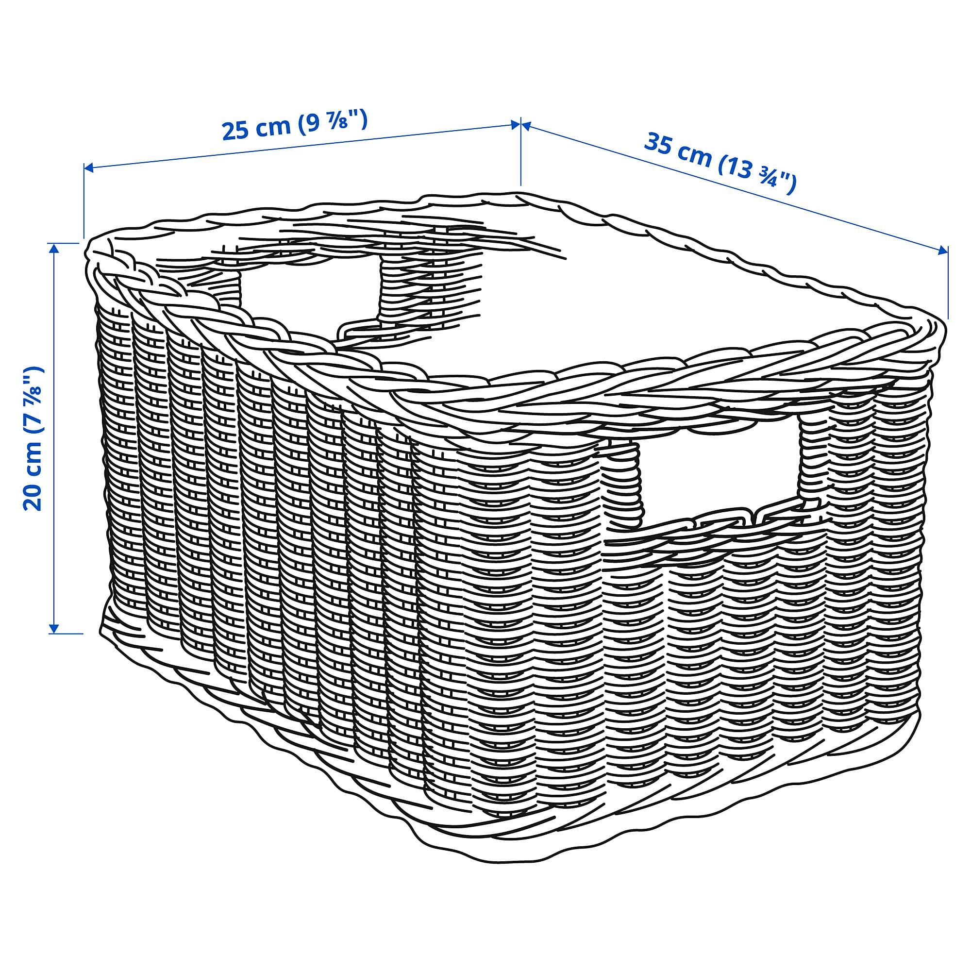 Generic Cesta TRUMMIS, 25 x 35 x 20 cm, ratán hecho a mano