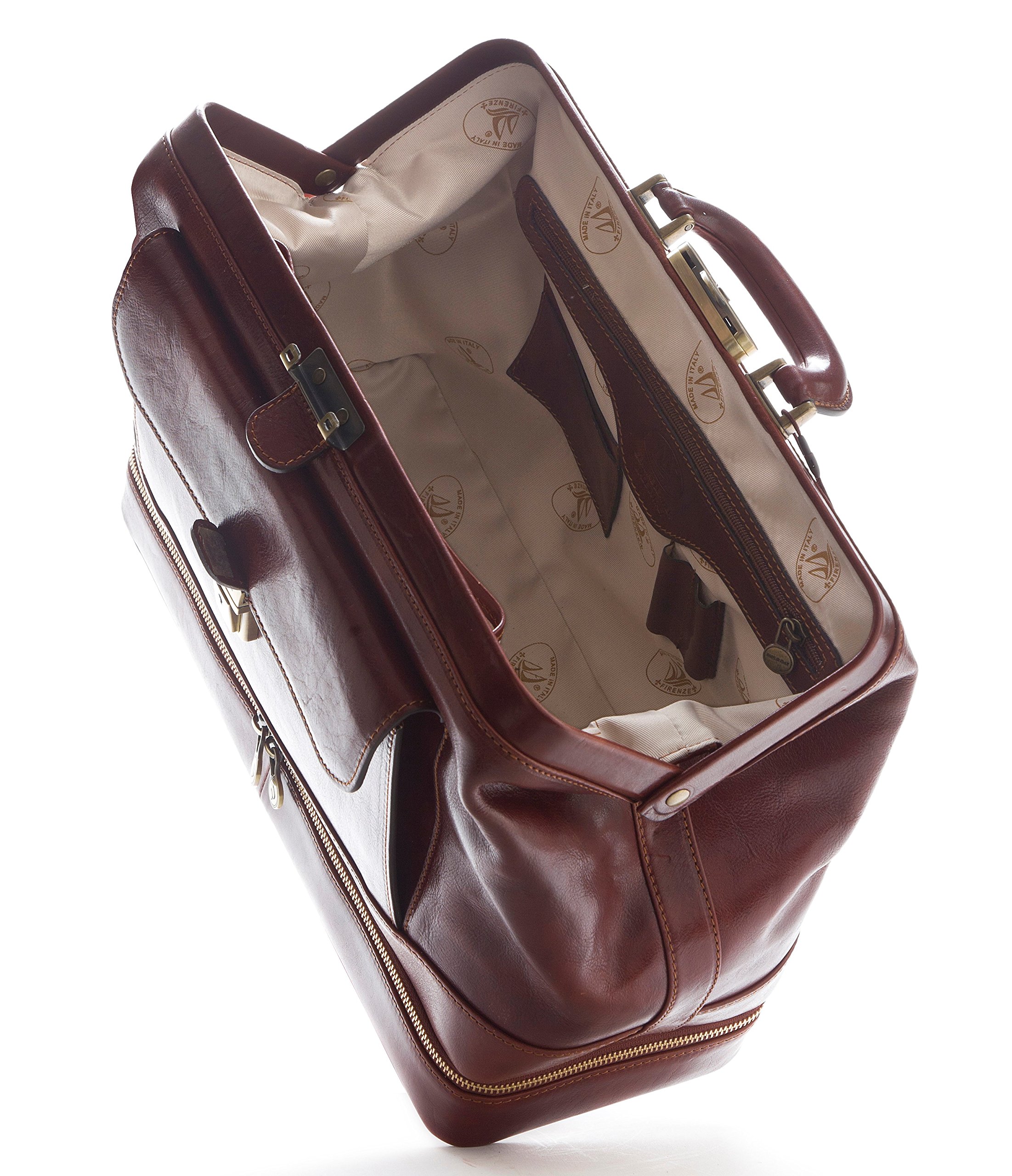 D&D - Borsa medico in vera pelle con vano portastrumenti - Made in Italy