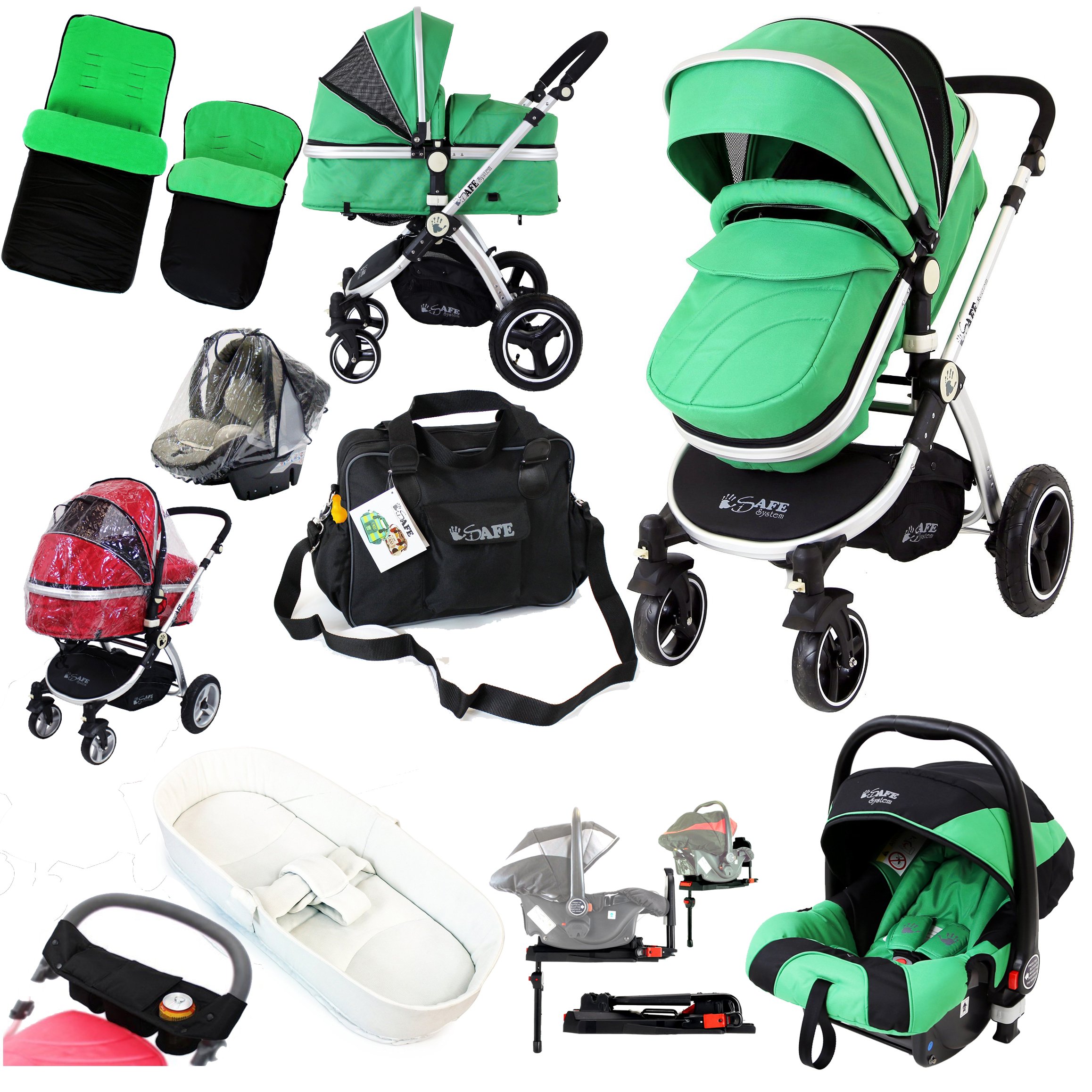 Buy iSafe Complete Trio Travel System Pram & Luxury Stroller Leaf