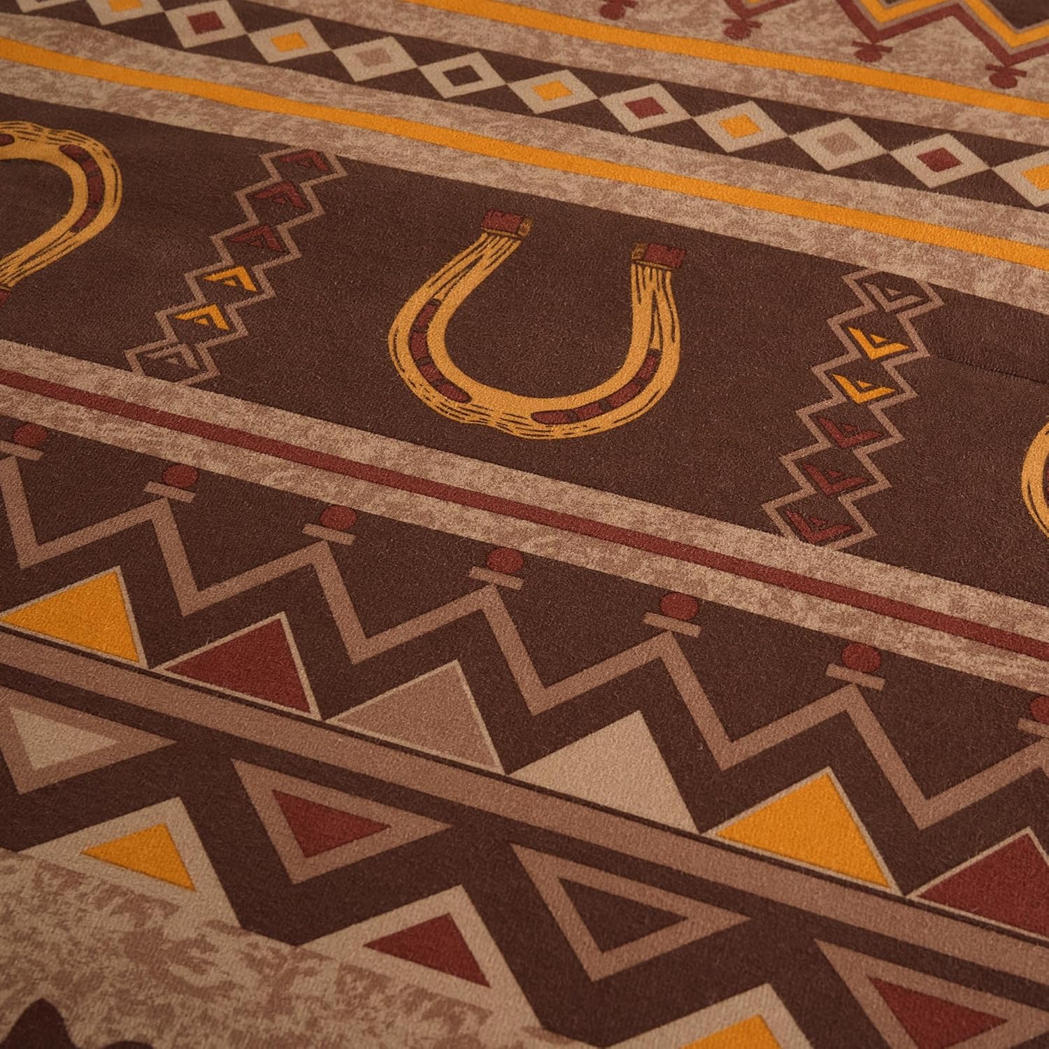 Chezmoi Collection Sedona 7-Piece Southwestern Wild Horses Microsuede Bedding Comforter Set (California King) - Image 7