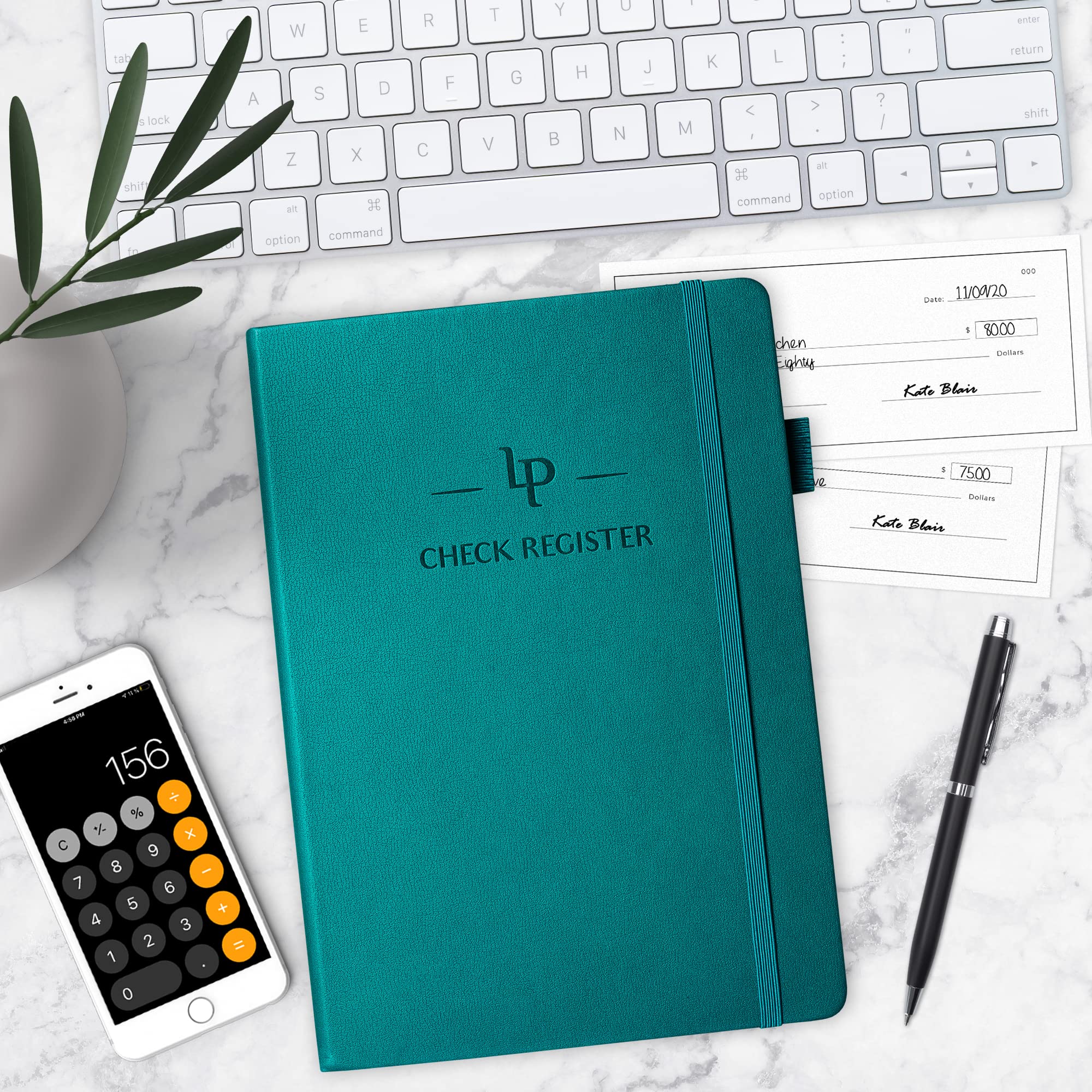 Legend Check Registre pour chéquier personnel Bleu sarcelle foncé