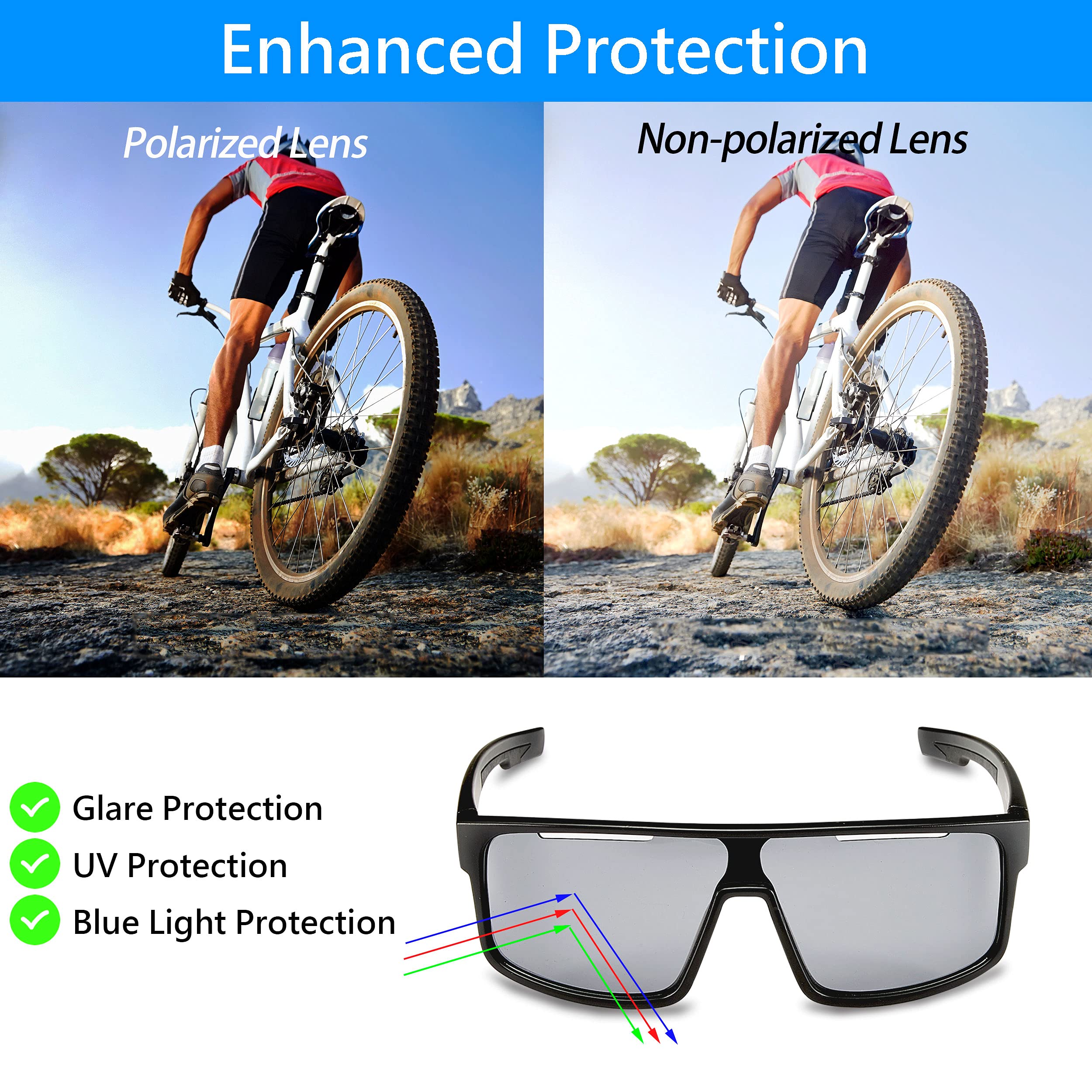 Occhiali da sole polarizzati da uomo e donna con protezione UV per corsa e ciclismo
