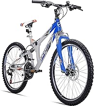 Bergsteiger Montreal 20, 24 Zoll Kinderfahrrad, geeignet für 6,7, 8, 9, 10, 11, 12, 13 Jahre, 18 Gang-Schaltung, Mountainbike mit Vollfederung, Jungen-Fahrrad, Mädchen-Fahrrad