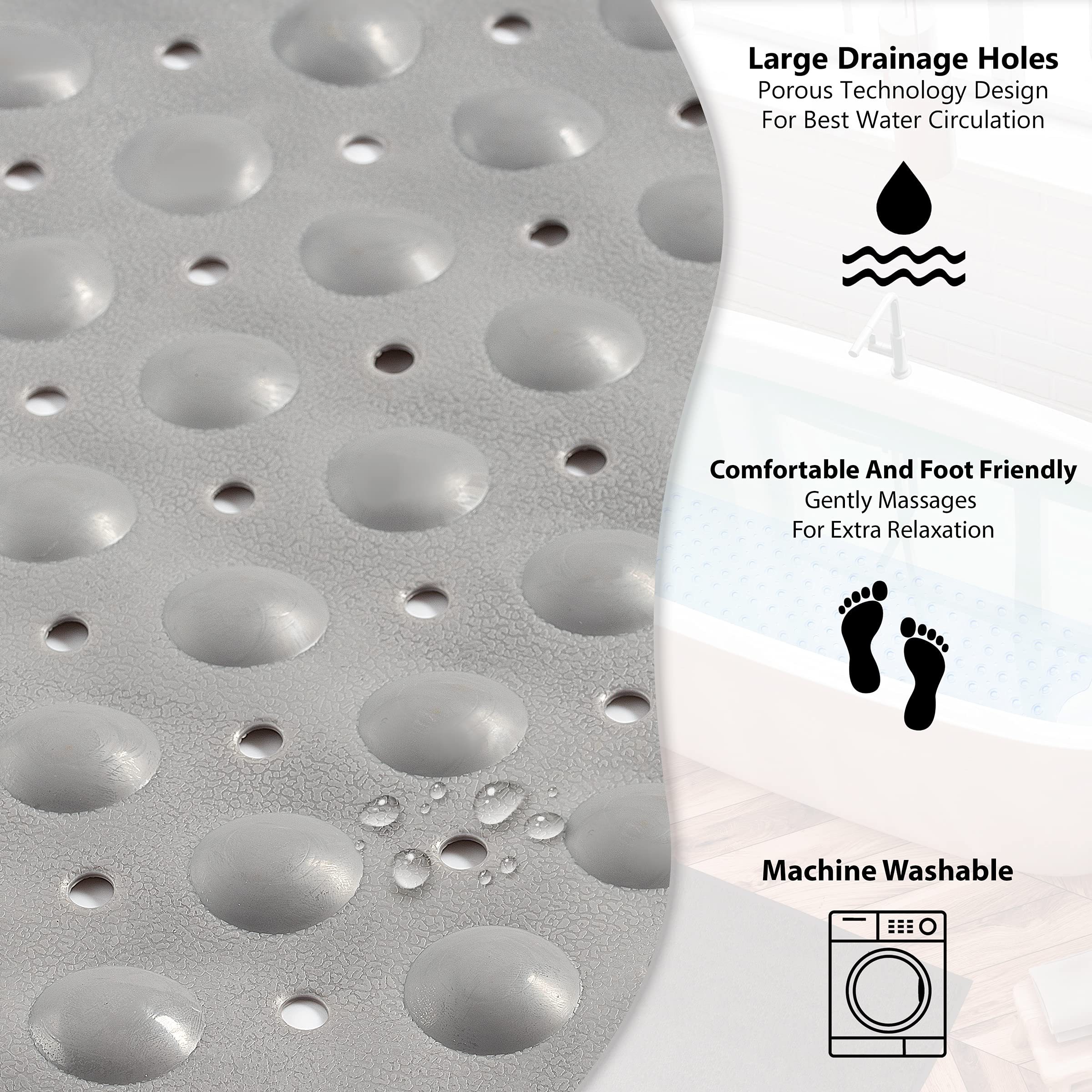 Bathtub Mat Non Slip U2013 100 X 40 CM Non Slip Bath Mat U2013 Easy Clean Non