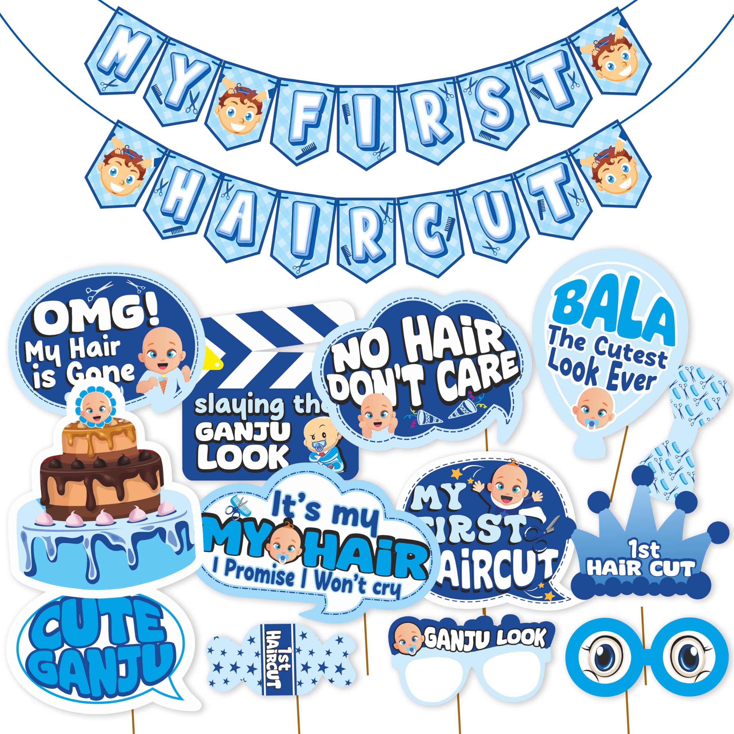 Wobbox Mundan Ceremony Decoration- Perfect for Baby Mundan, My First Hair Cut Decoration Photo Booth Props For Photoshoot, Stylish and Compact Mundan Props for an Unforgettable Experience-(FP6034)-image-36