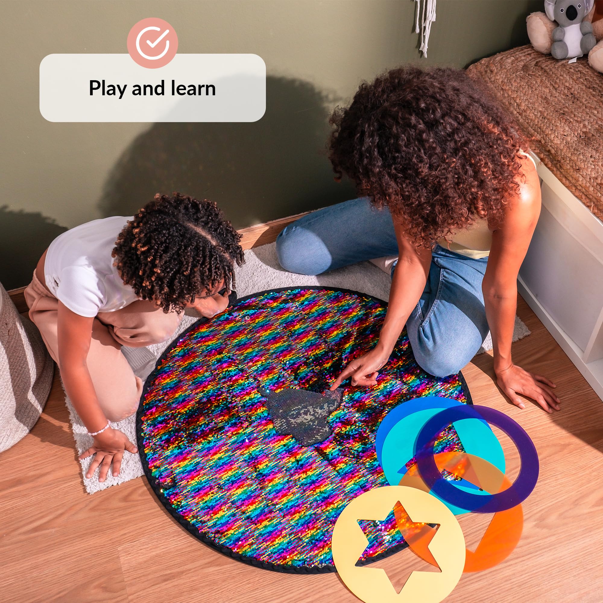 Ściana sensoryczna z tkaniny cekinowej | Must-have do pokoju sensorycznego | Ściana z cekinami | Ściana sensoryczna do klasy | Odwracalna tkanina cekinowa
