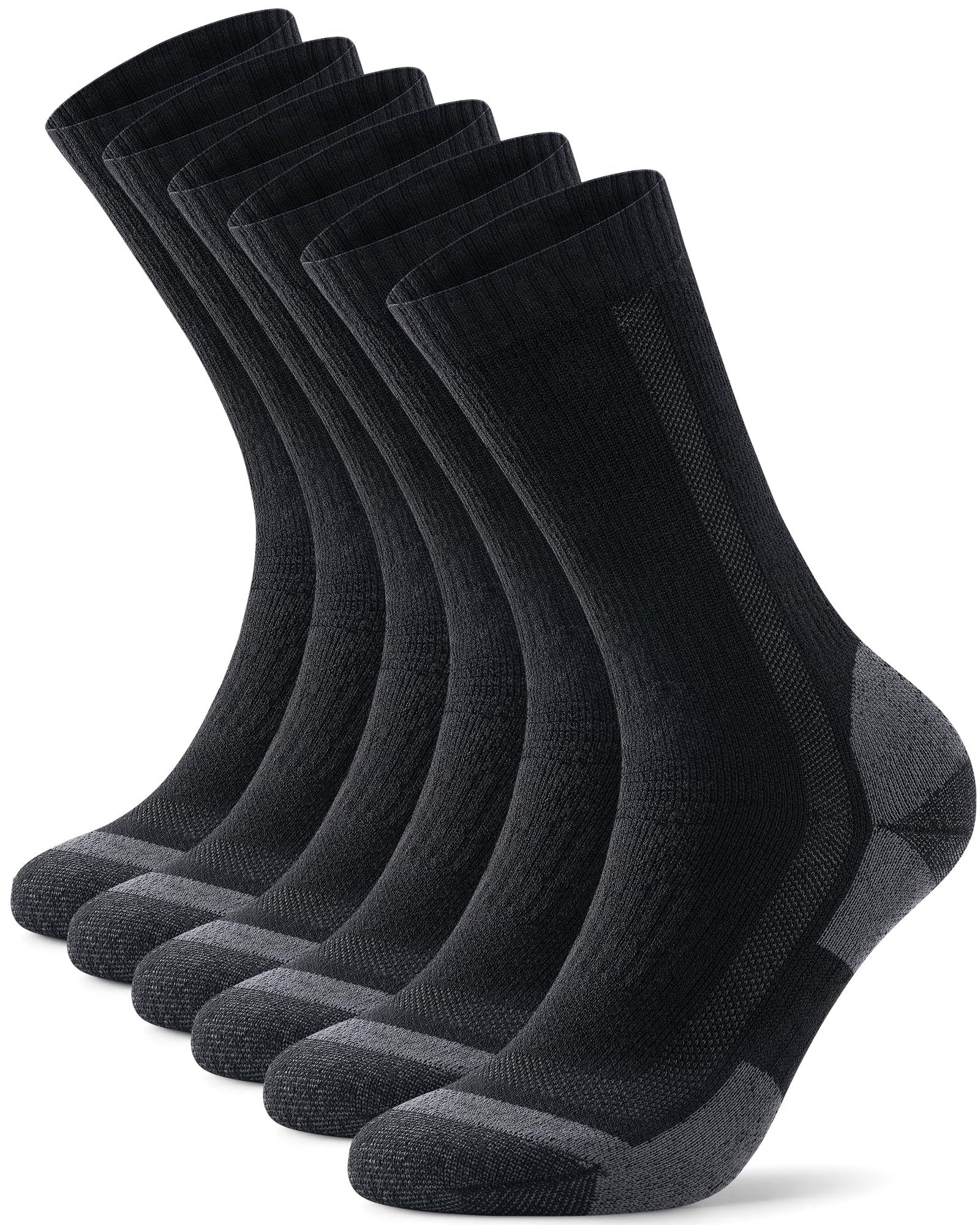 PULIOU Socks for Men Women, Lightweight Merino Wool Hiking Socks Moisture Wicking Breathable Cushion Socks for Walking Running Outdoor, Multipack,3 pairs