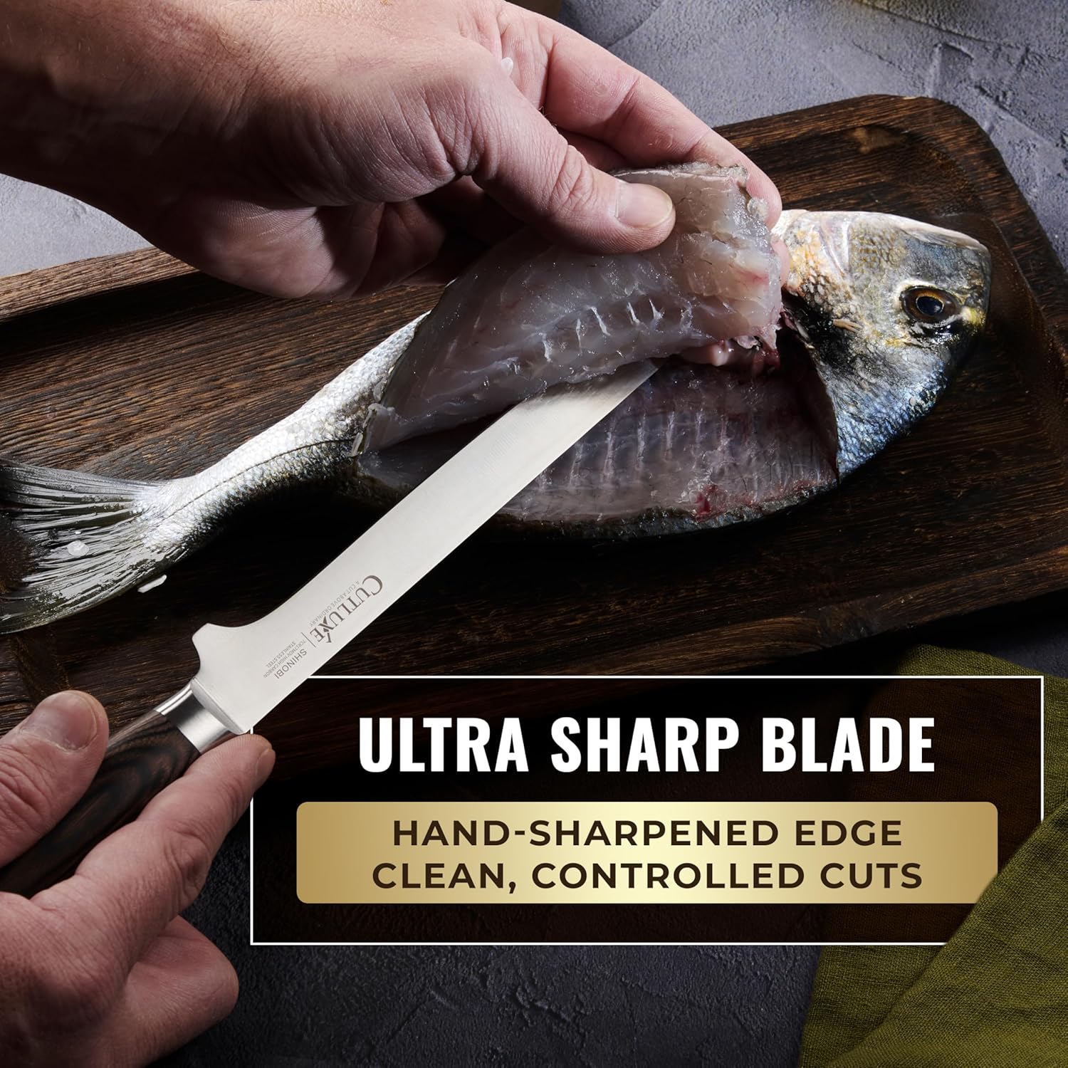 Cutluxe Butcher & Boning Knife Set – 10″ Cimeter Breaking Knife and 6″ Japanese Boning Knife – Full Tang, Ergonomic Pakkawood Handle Design