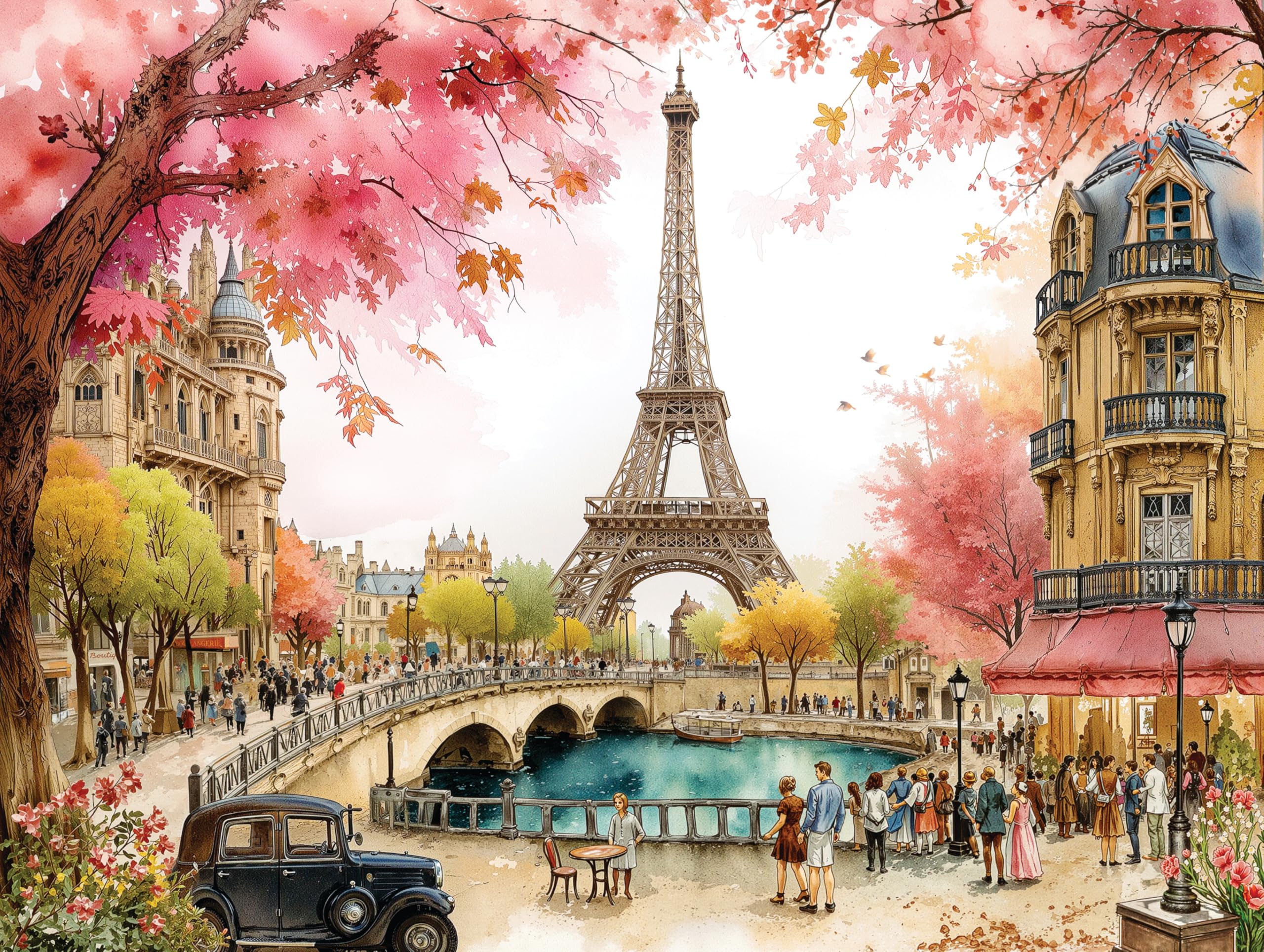 Adult Jigsaw Puzzle 1000 Piece Paris Romance
