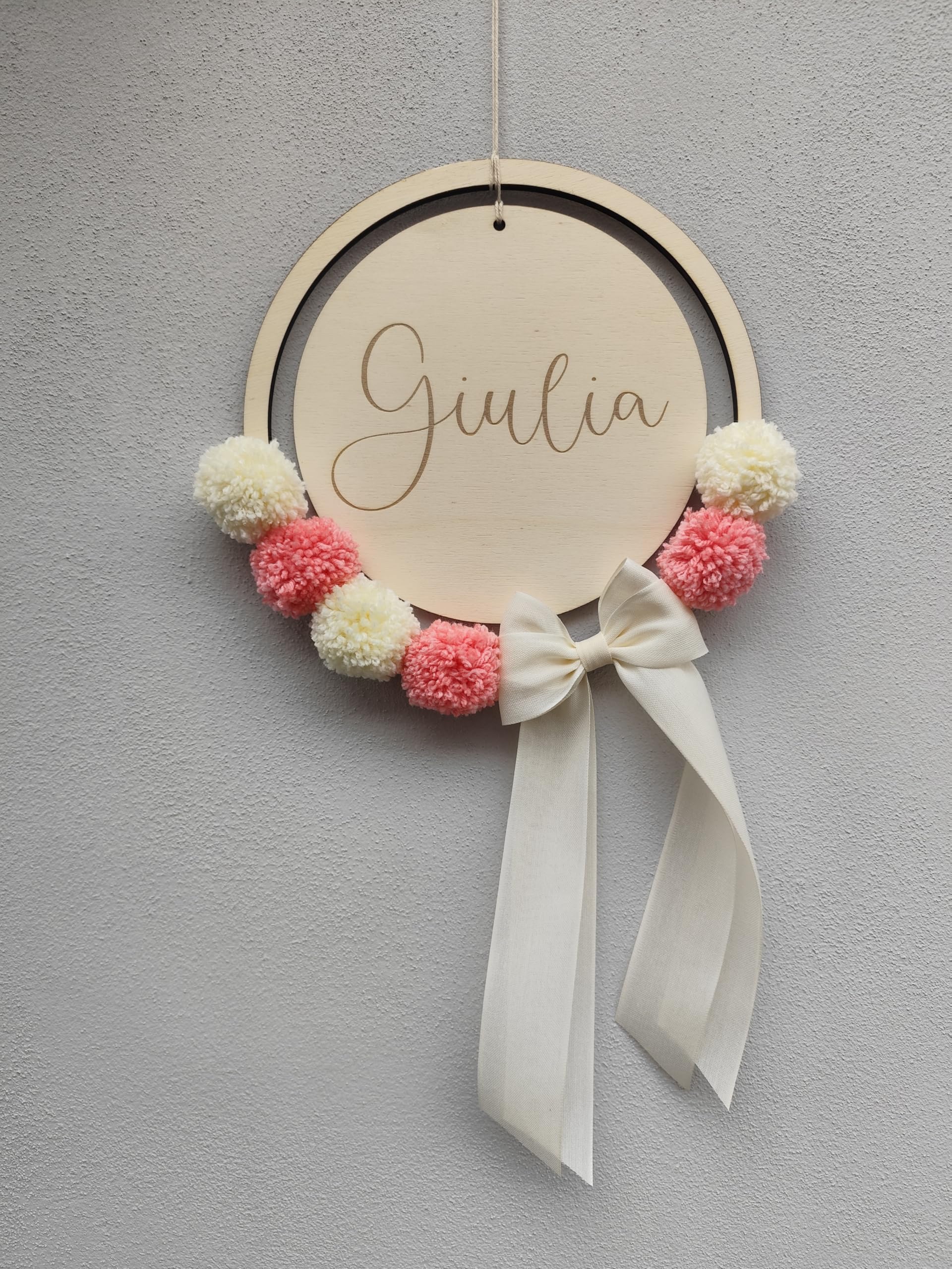 Fiocco nascita personalizzato per nascita bimbo, idea regalo natale per neonato, decorazione speciale cameretta, ghirlanda fuoriporta, annuncio baby shower bimba