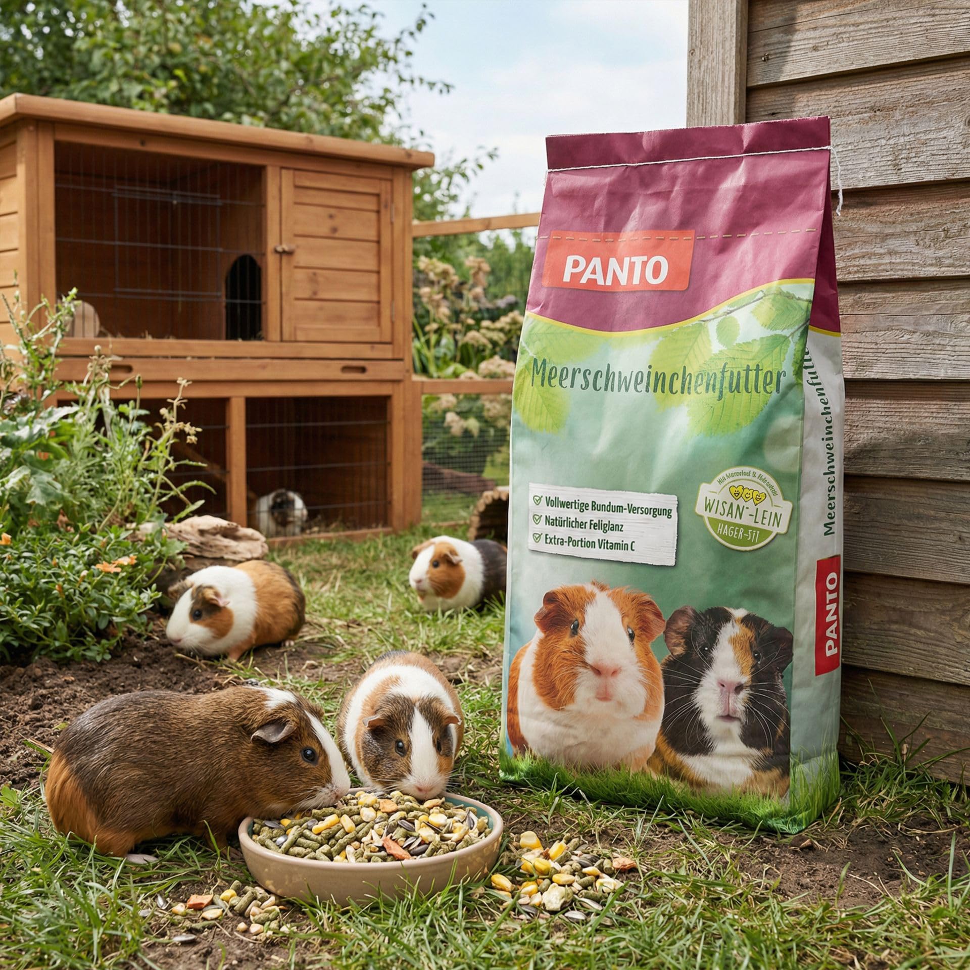 Panto Meerschweinchenfutter 25 kg – Pellets mit Vitamin C & Möhren | Pellets mit wertvollem Getreide, Vitamin C & Möhrenstücken – abwechslungsreiche Ernährung für Meerschweinchen