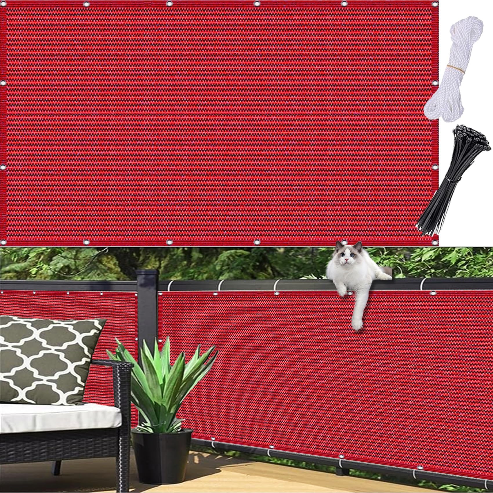 Cache vue balcon anti-UV avec œillets pour bloquer le soleil et le vent efficacement