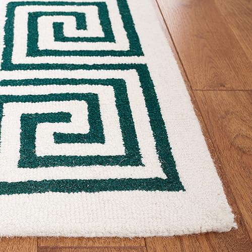 Miniatura 10 de Safavieh Metro Collection MET275Z - Alfombra de lana con borde griego de 6 x 9 pies color marfilnegro