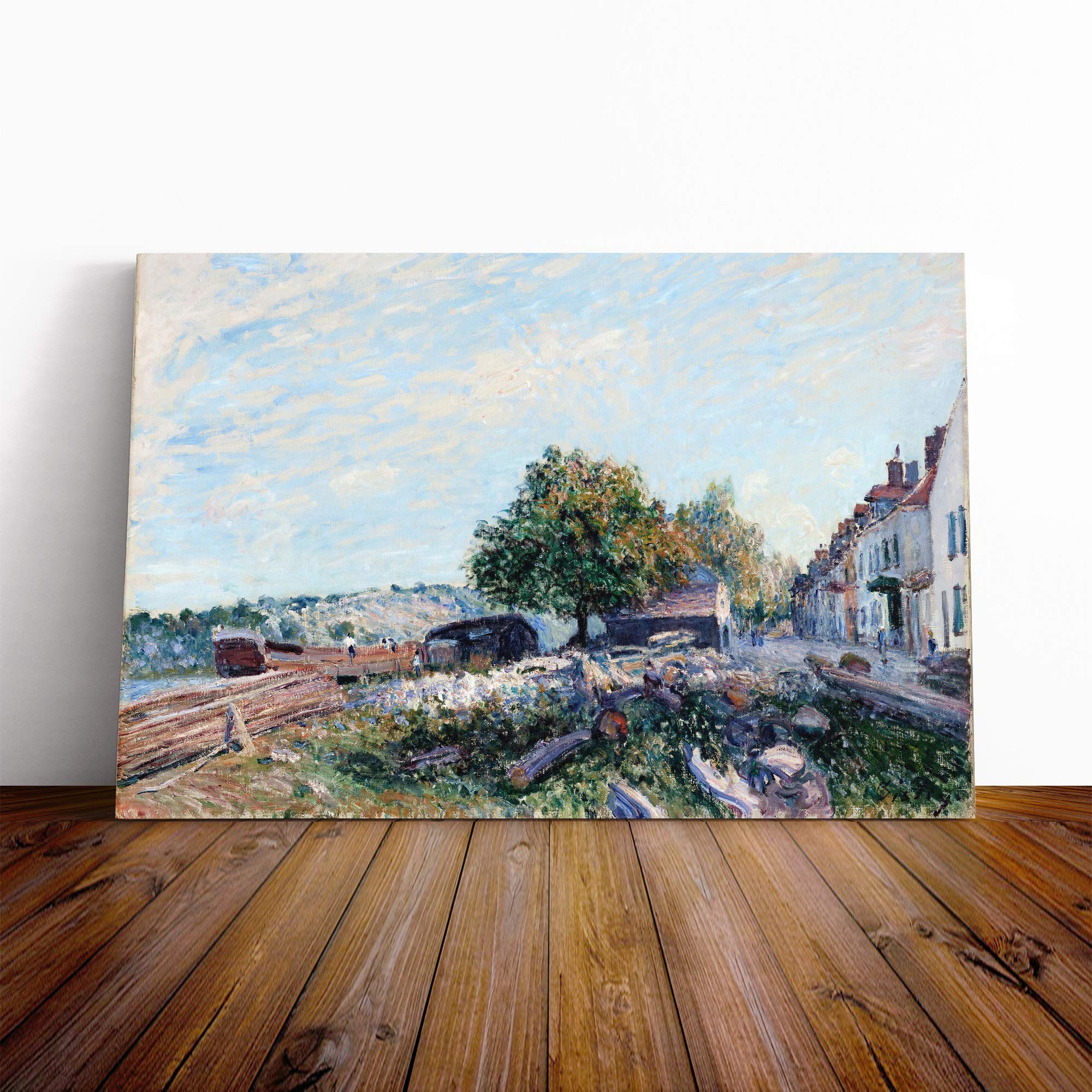 Alfred Sisley Landscape (4) Canvas Print | Gallery Wrapped 30mm Frame Wall Art | 20x14 inches | Ready to Hang | Modern Landscape Picture | Living Room Bedroom Lounge Office
