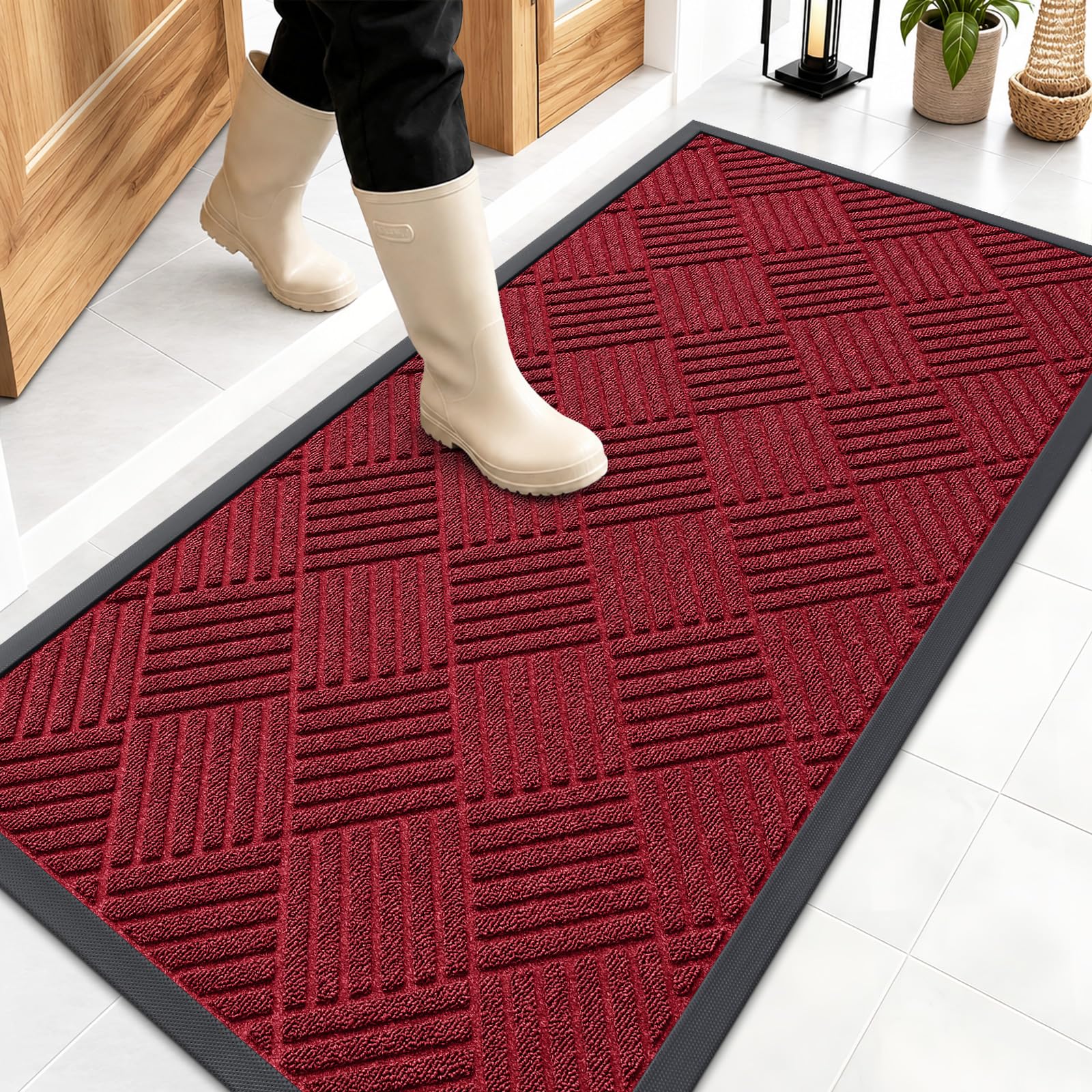 OLANLY Front Door Mat Outside Entrance 47x23, Waterproof Heavy-Duty Doormat