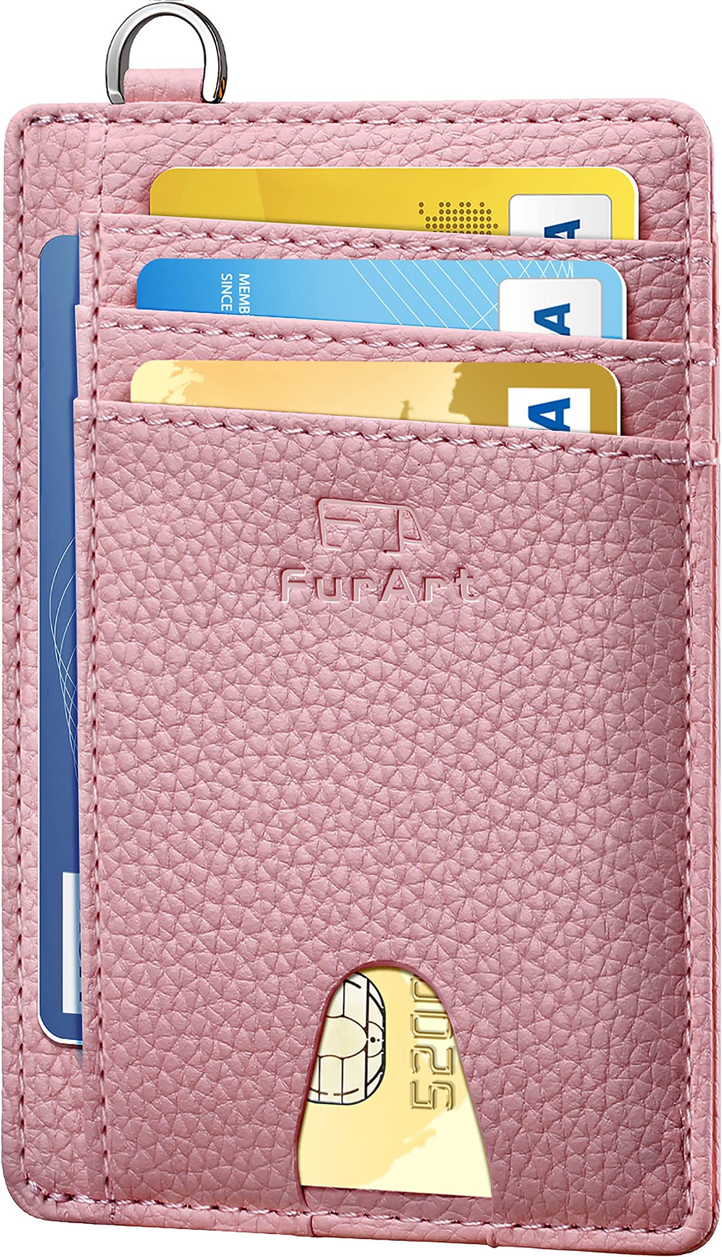 FurArt Credit Card Holder Wallet, Slim RFID Blocking Minimalist Women's Card Wallet