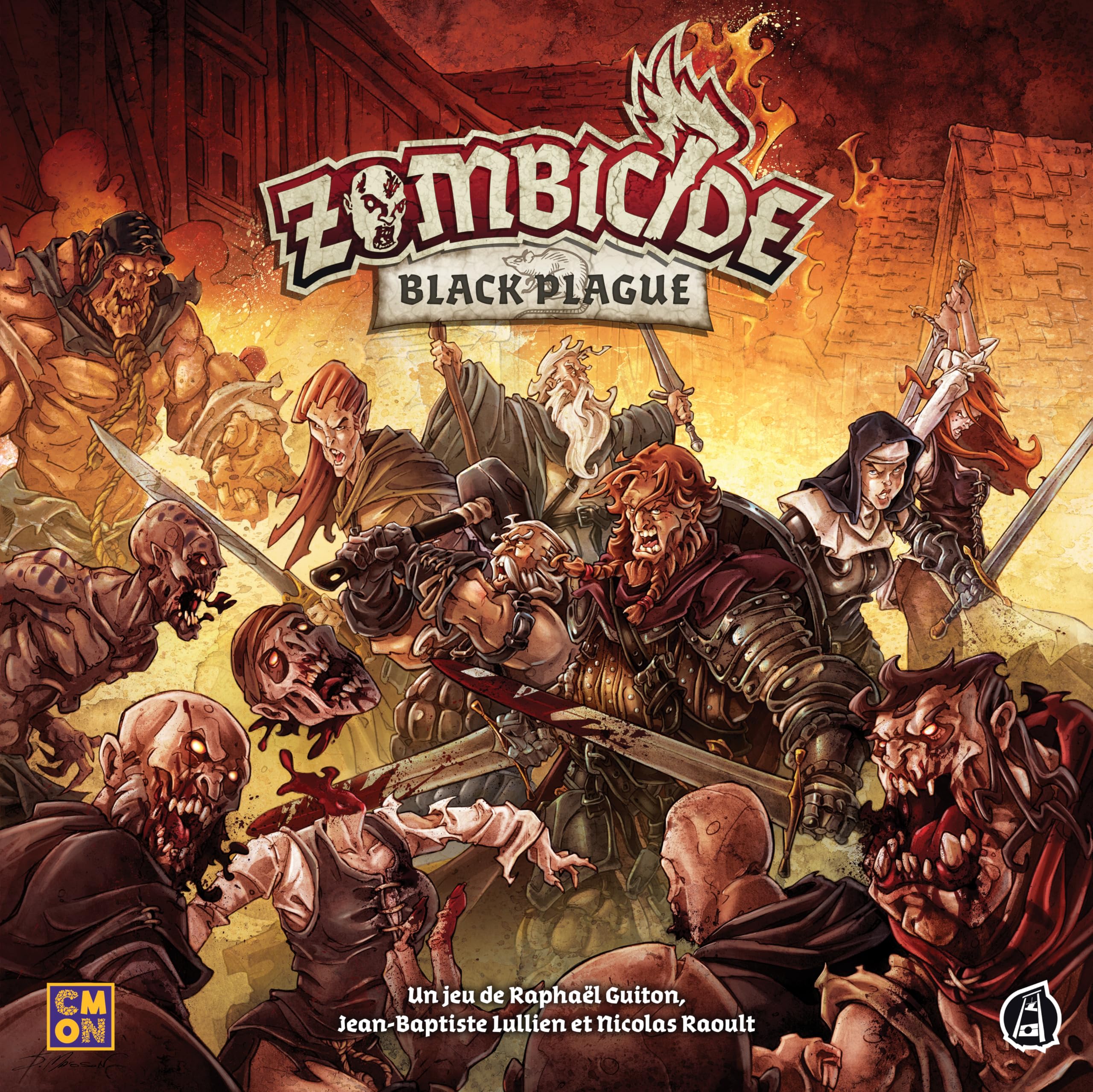 Asmodee - ZOMBICIDE: Black Plague - Jeu de Société Coopératif pour Adultes et Enfants Dès 13 Ans - Jeu de Plateau & Stratégie -Univers Fantastique Médiéval -1 À 6 Joueurs- 60 Min - en Français -Cmon