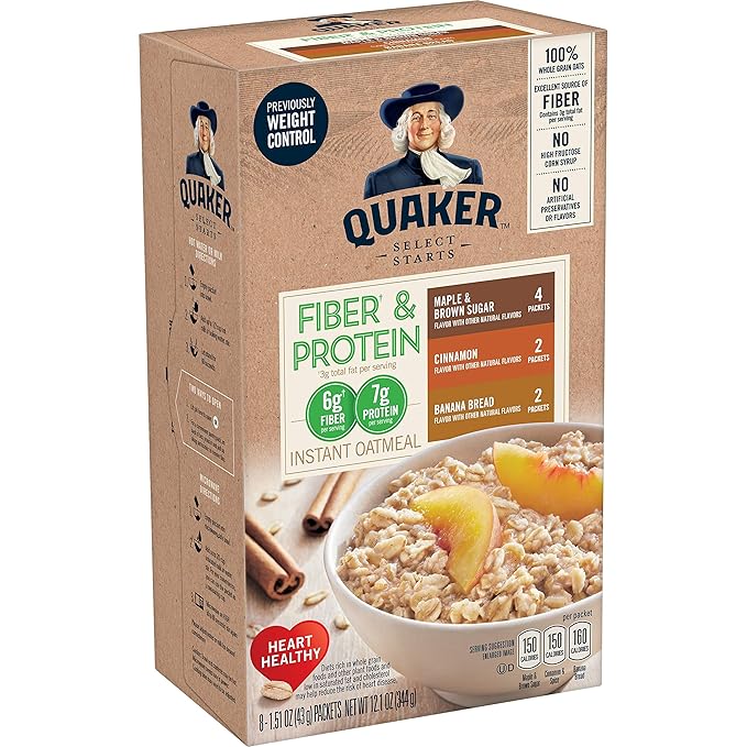 Avena Instantánea Quaker, Fibra y Proteína, 3 Sabores, 32 Sobres miniatura 4